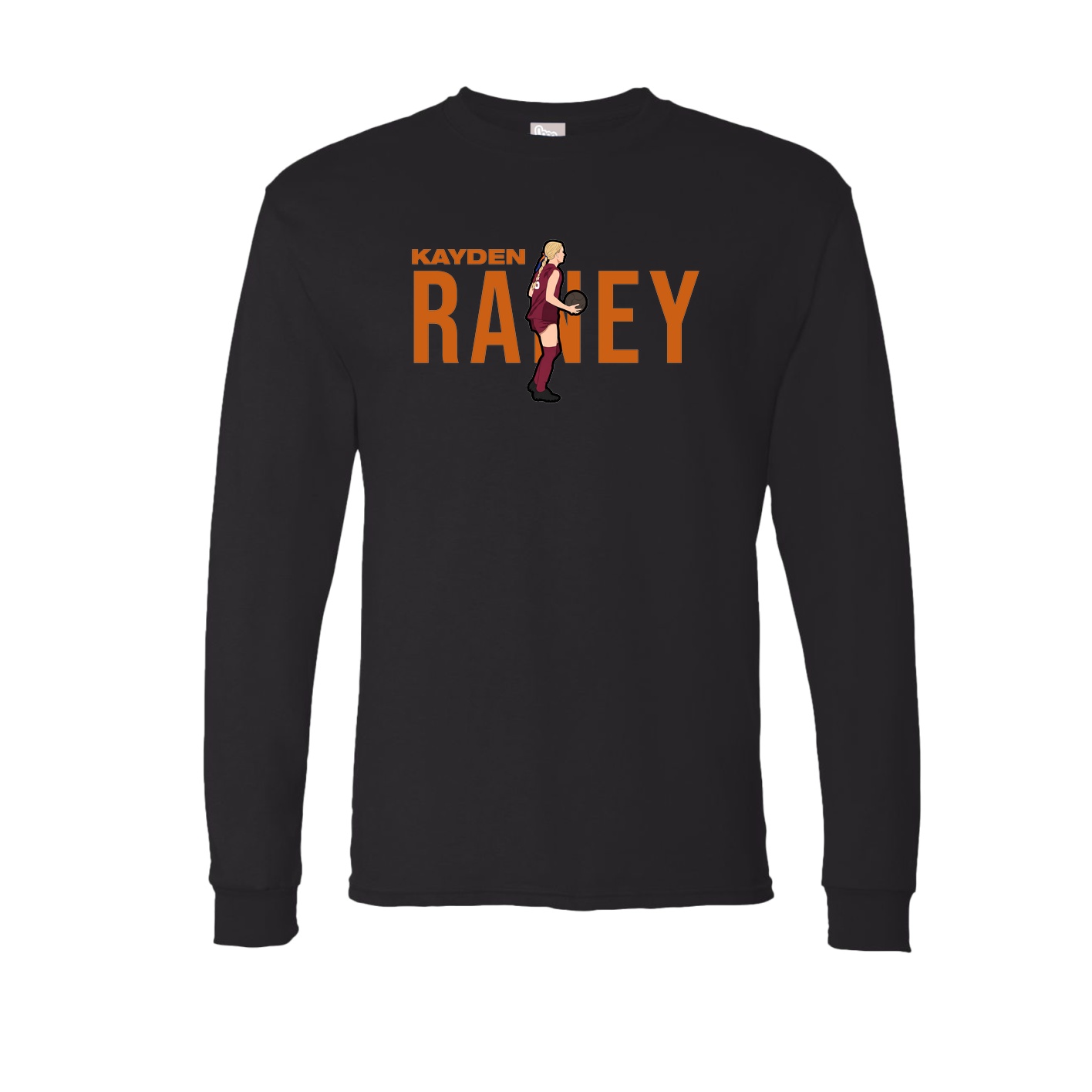 Long Sleeve Tee — Player Name in Black