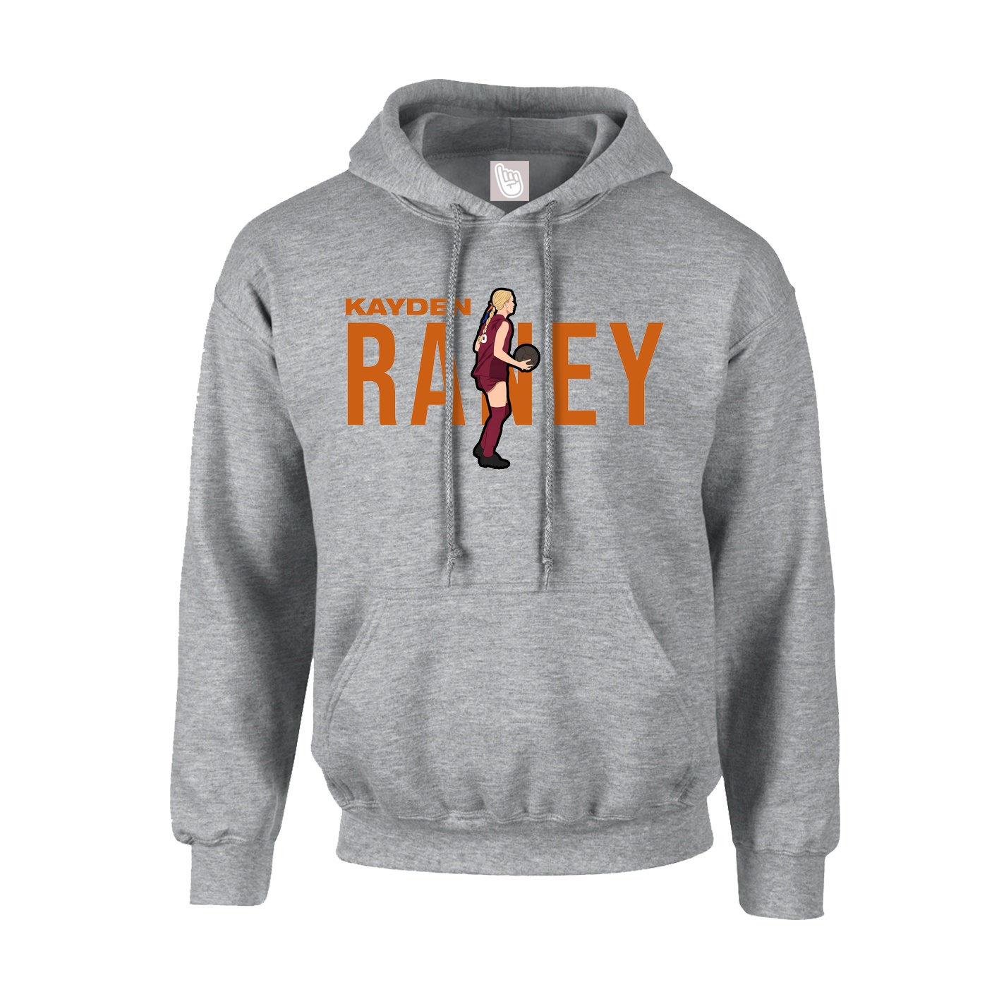 Youth Hoodie — Player Name in Grey
