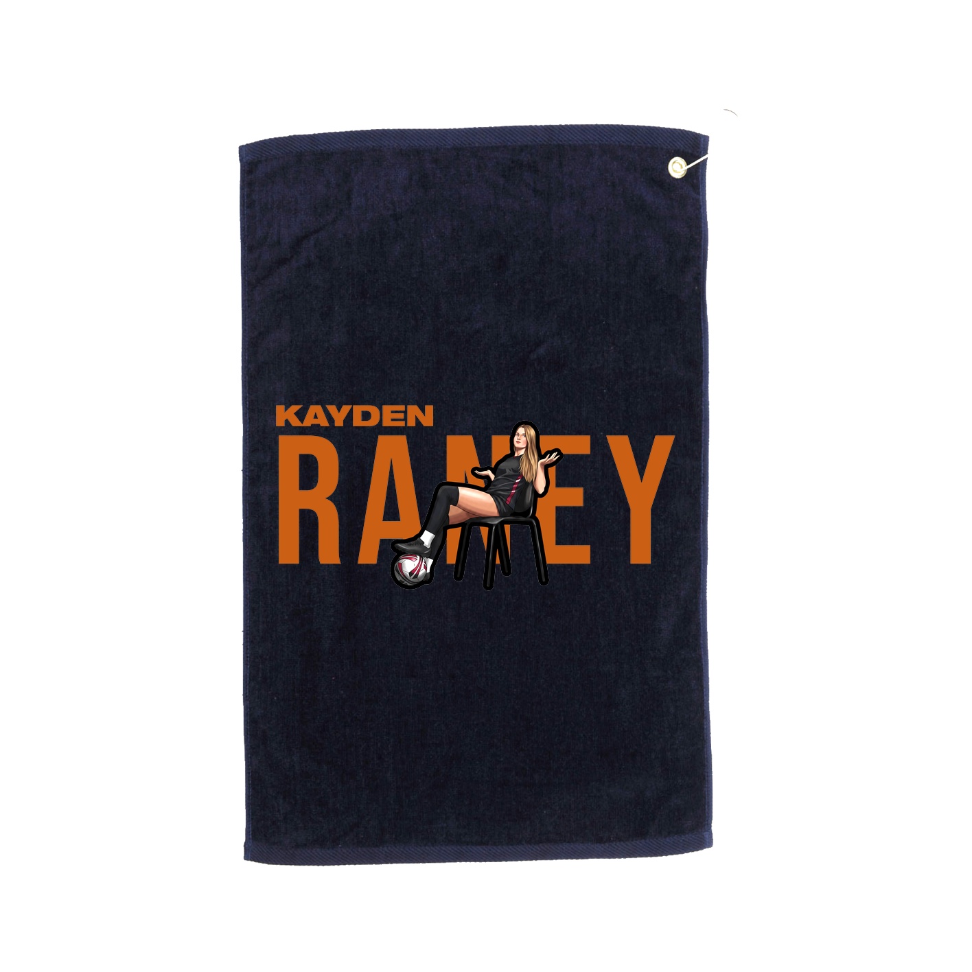 Golf Towel — Player Name in Navy