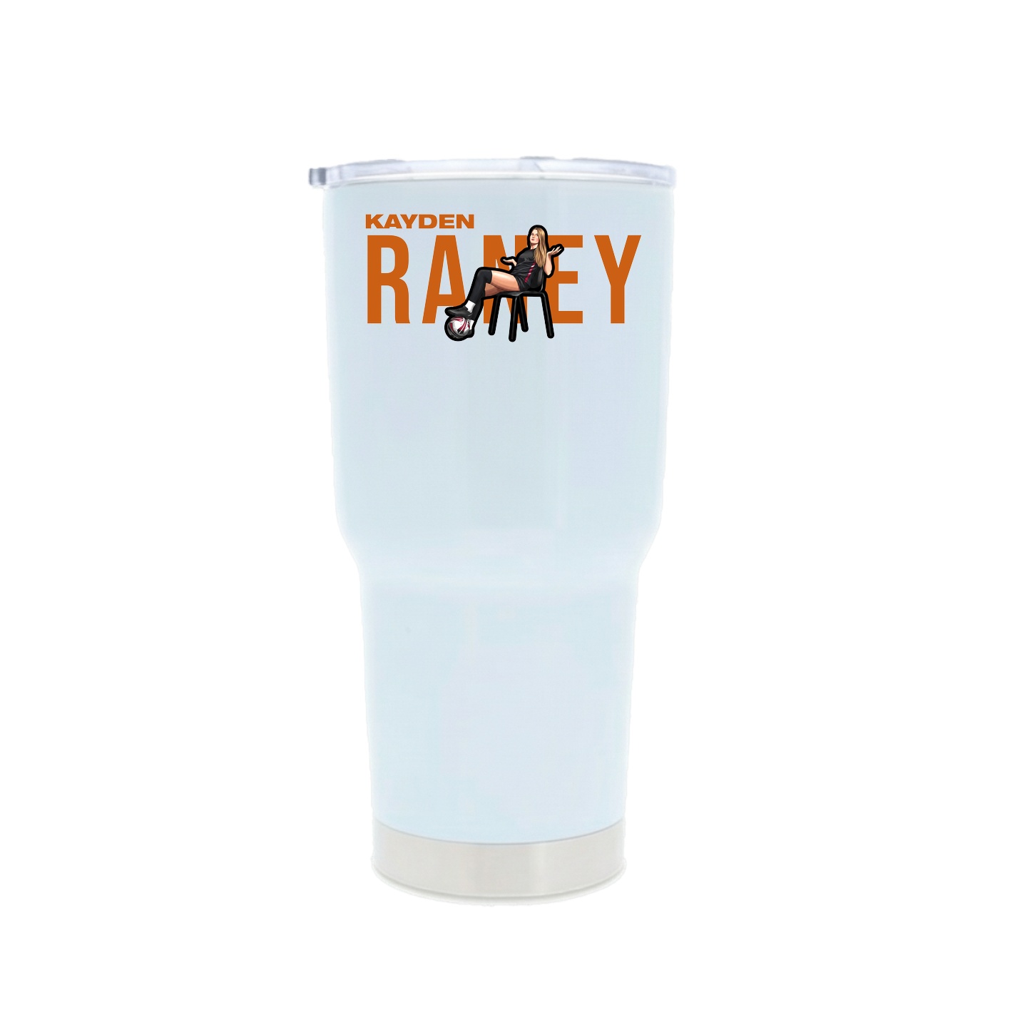30oz Stainless Steel Tumbler — Player Name in White