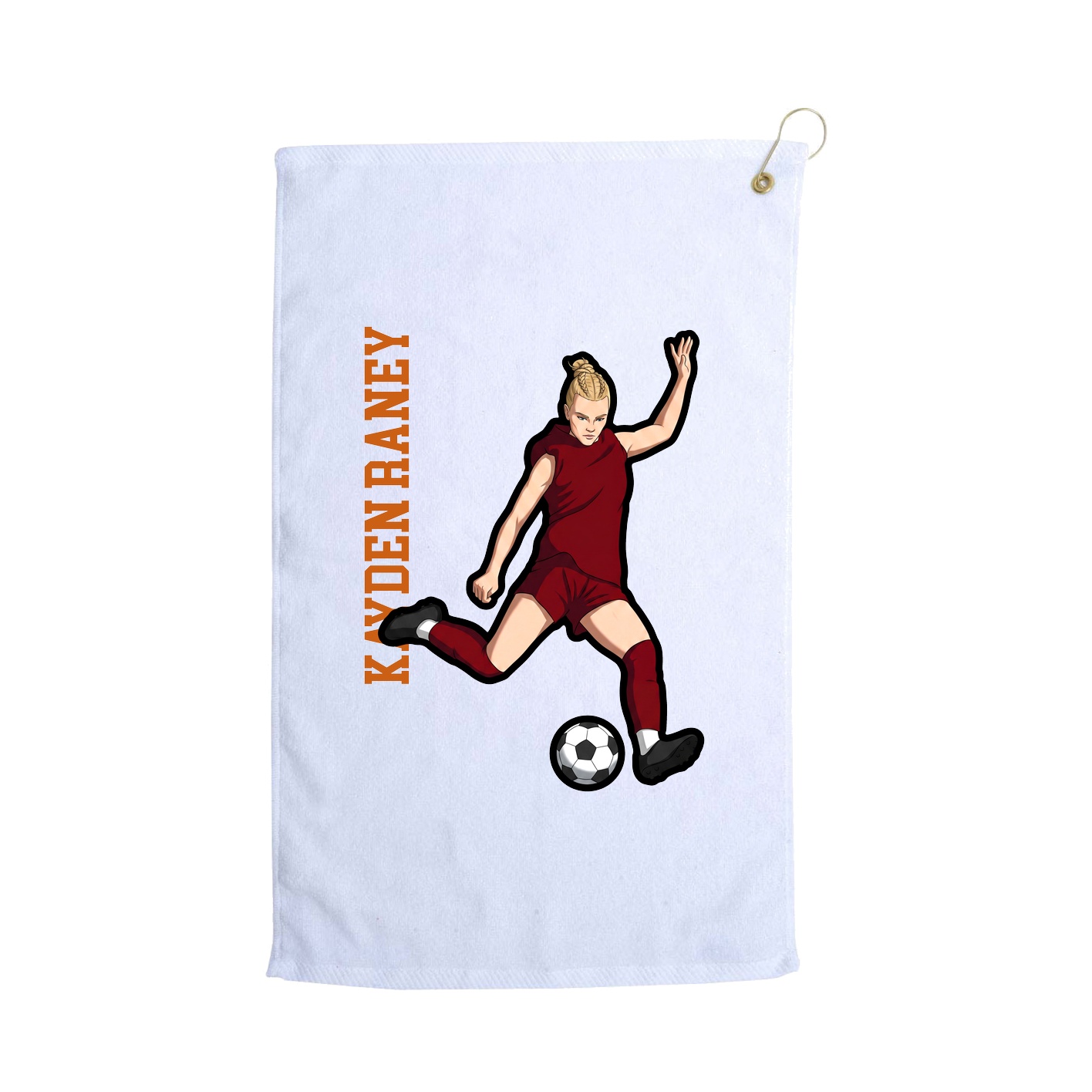 Golf Towel — Name Vertical in White