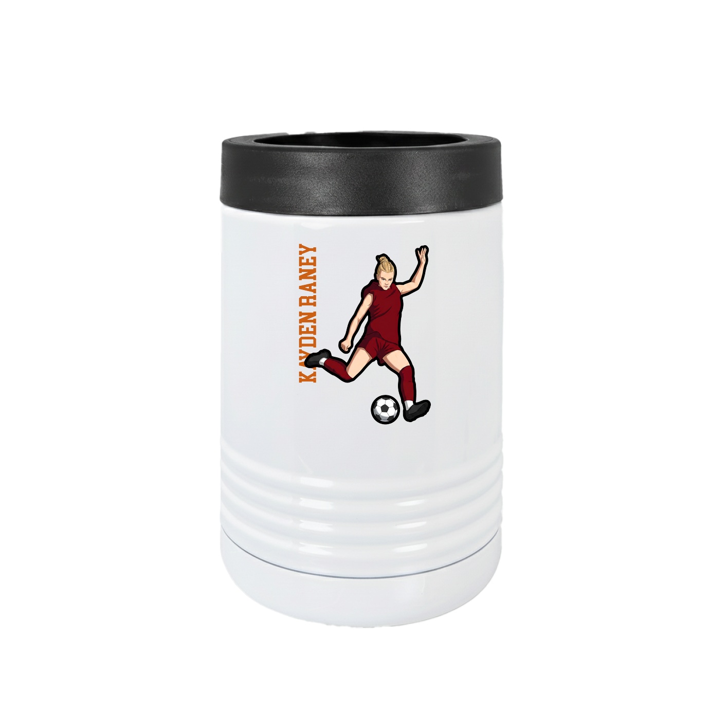 Beverage Holder — Name Vertical in White