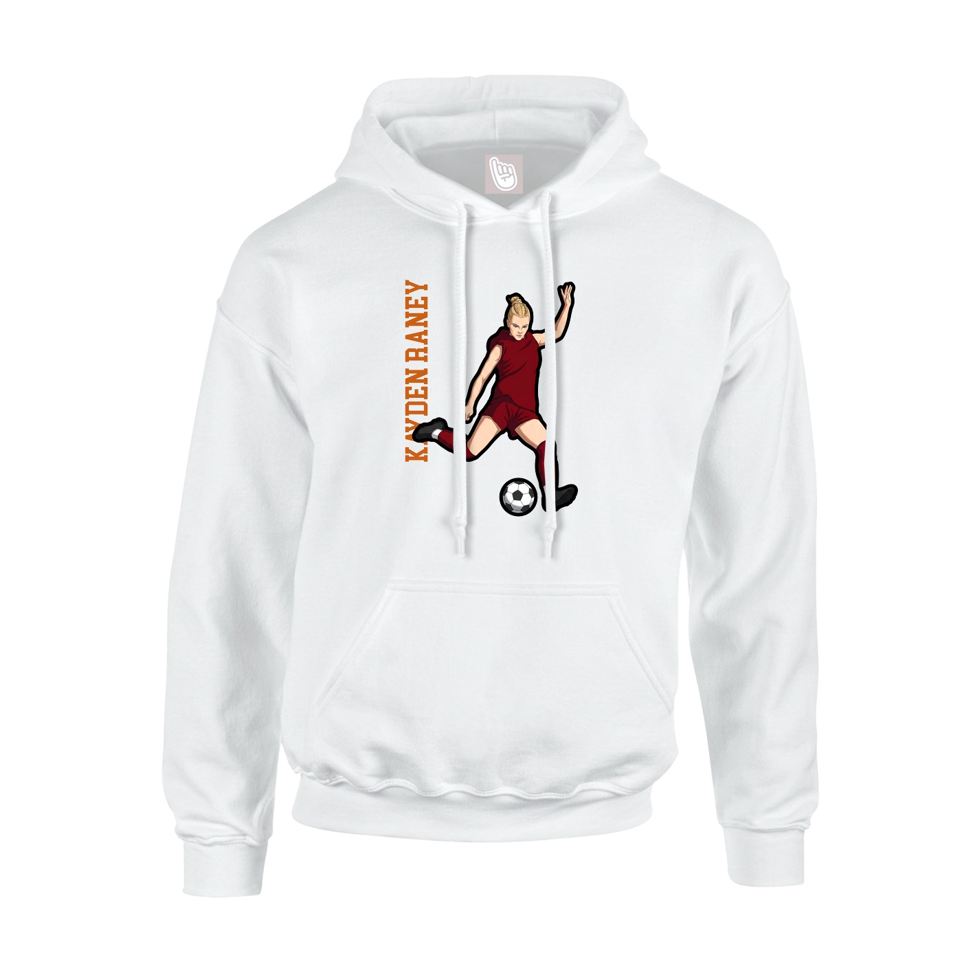 Hoodie — Name Vertical in White