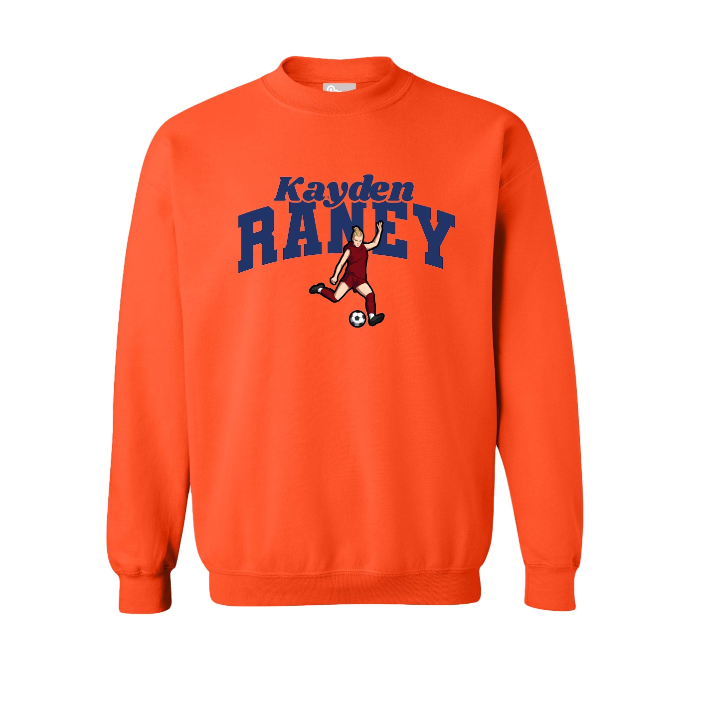 Fleece Crew — Signature Arch in Orange