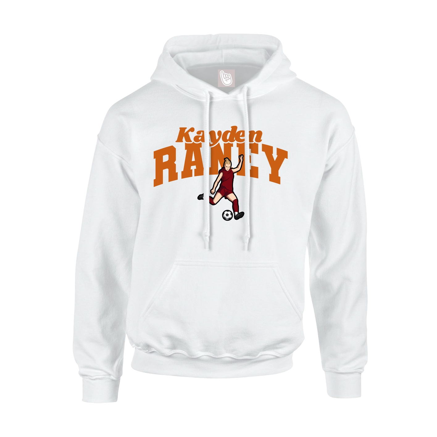 Youth Hoodie — Signature Arch in White