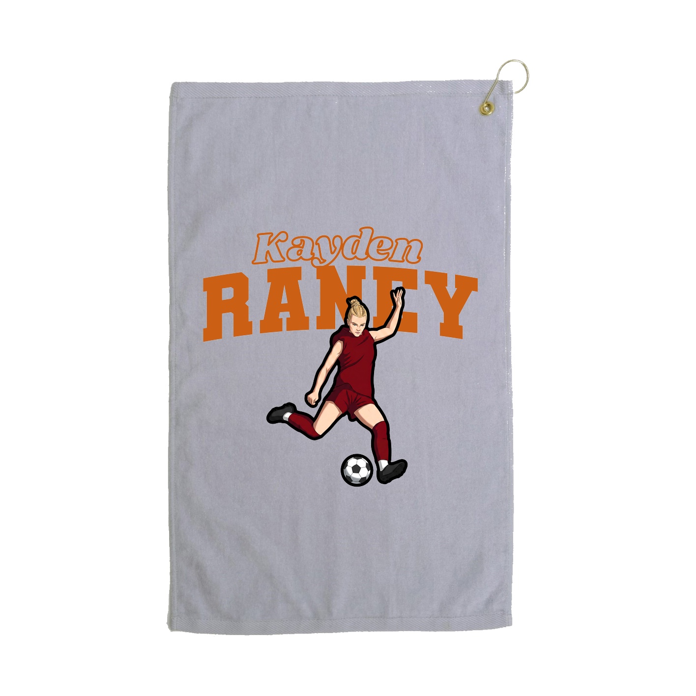 Golf Towel — Name Arch in Grey