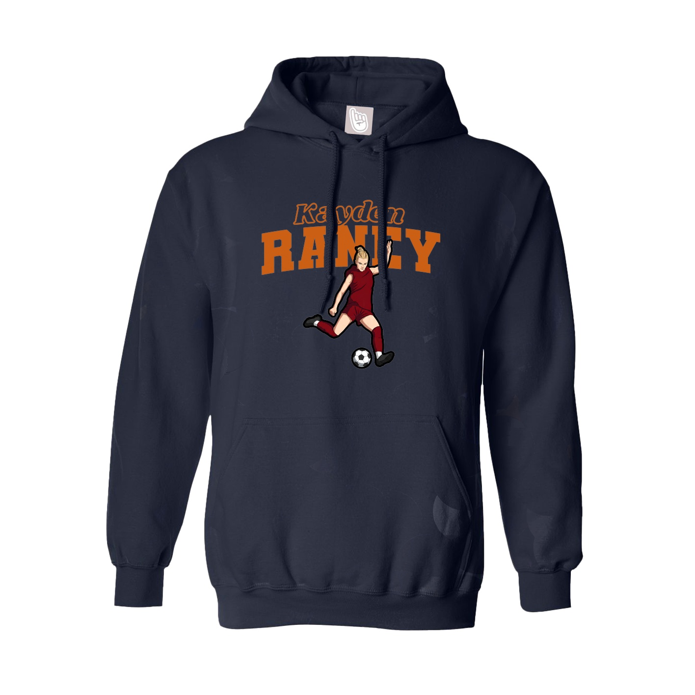 Youth Hoodie — Name Arch in Navy