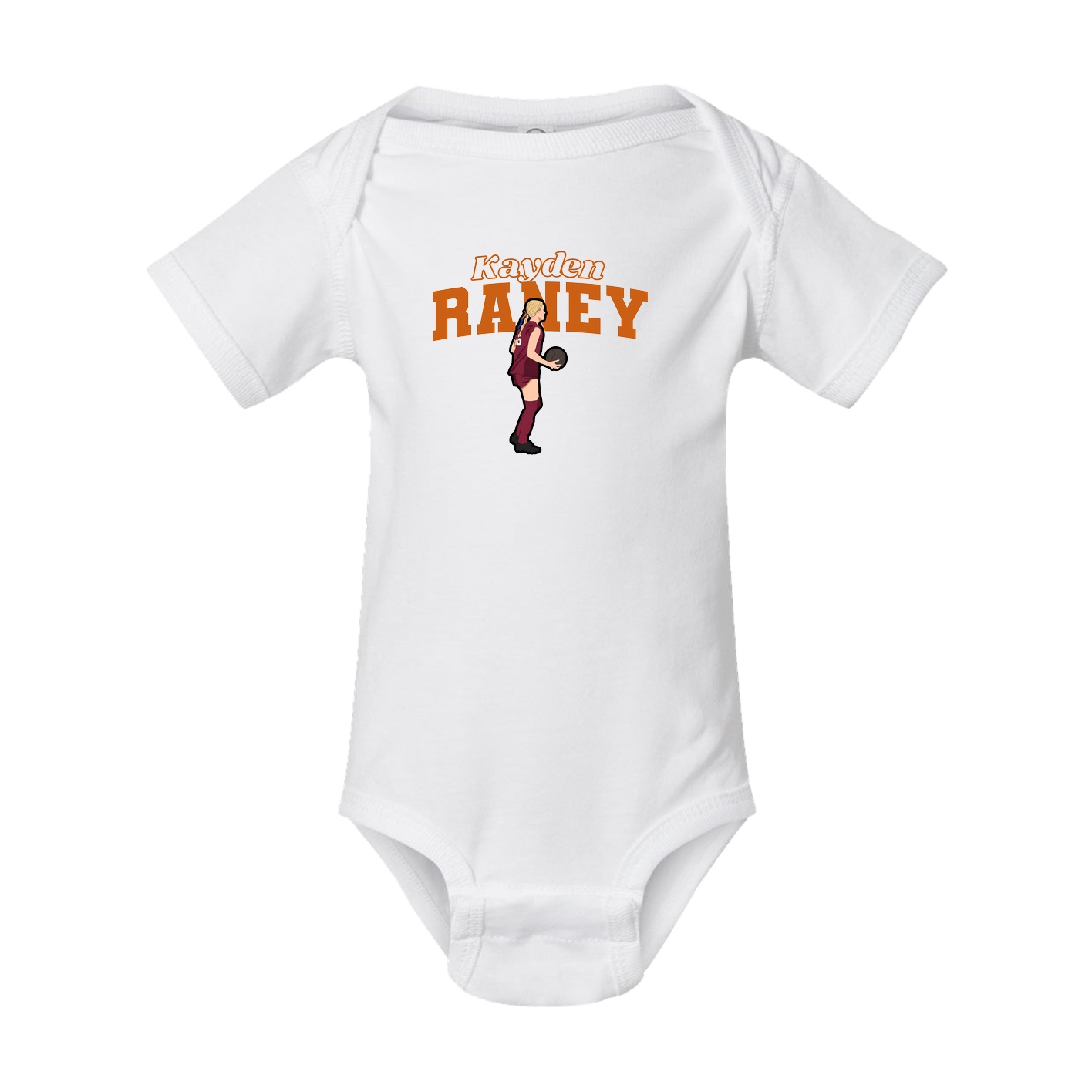 Baby Onesie — Name Arch in White