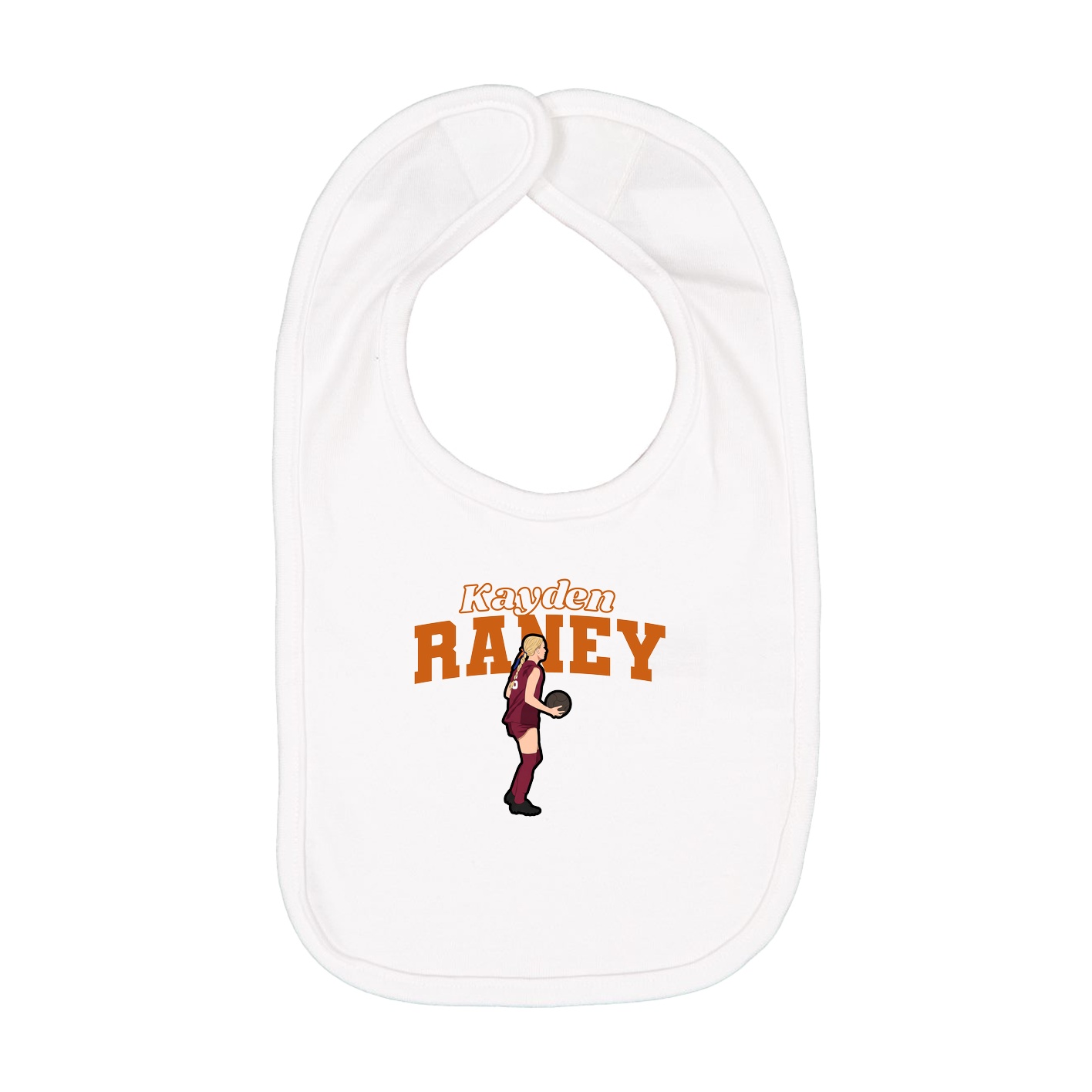 Infant Bib — Name Arch in White