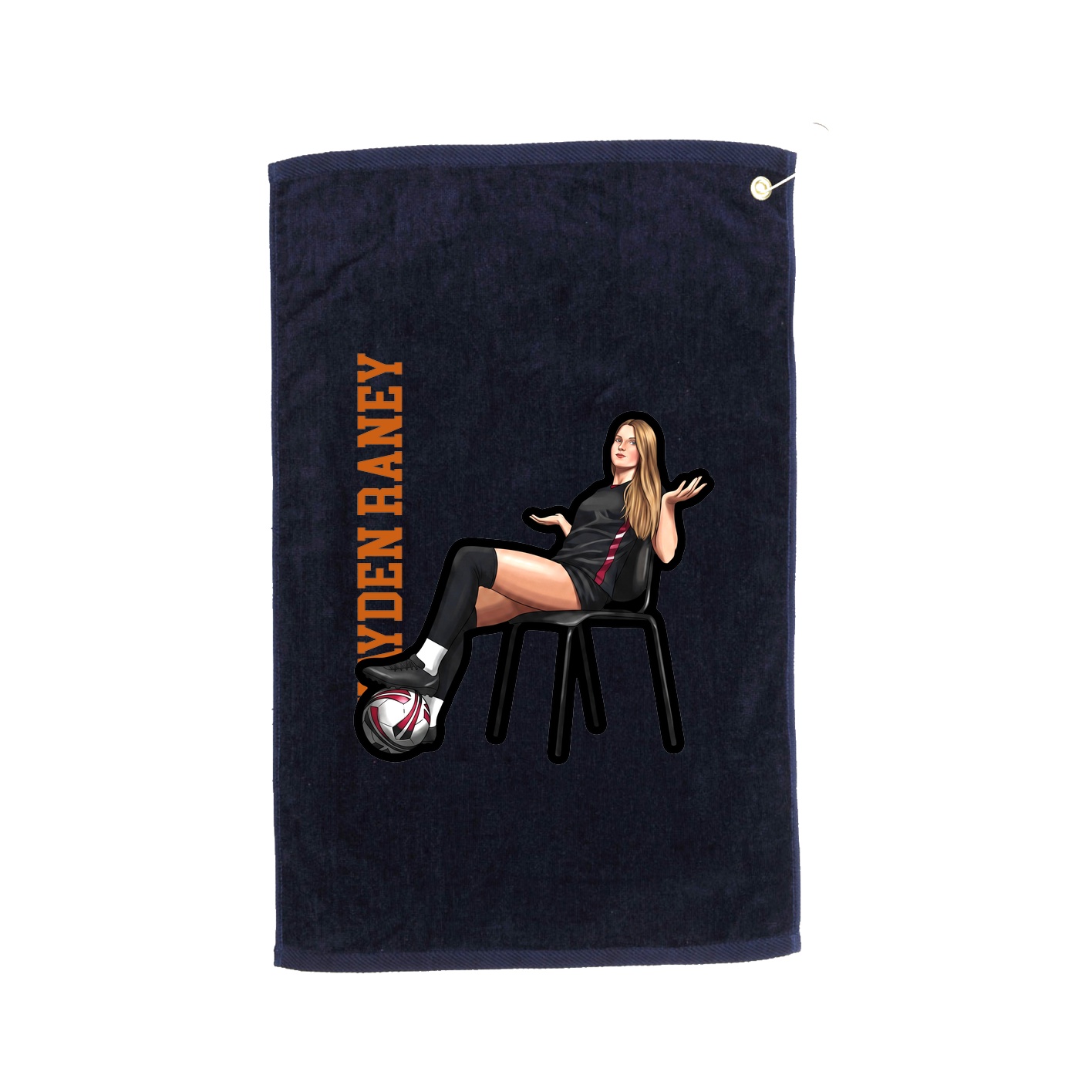 Golf Towel — Name Vertical in Navy