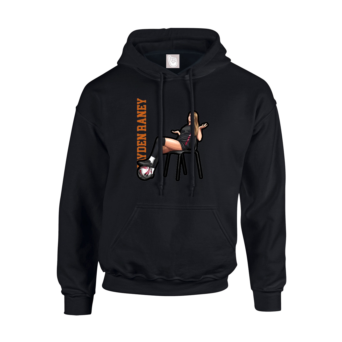 Youth Hoodie — Name Vertical in Black