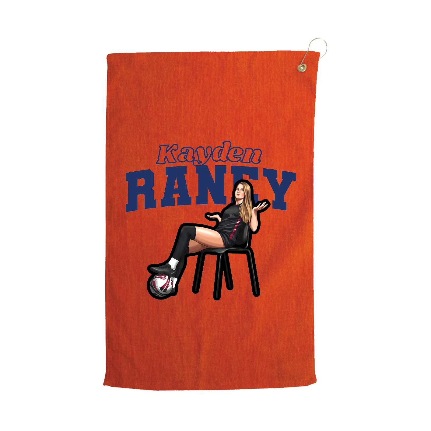 Golf Towel — Name Arch in Orange