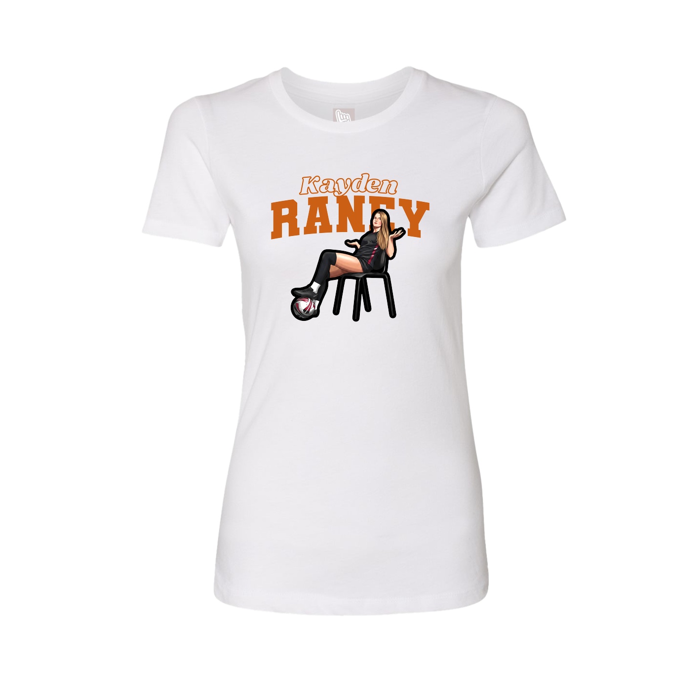 Womens Tee — Name Arch in White