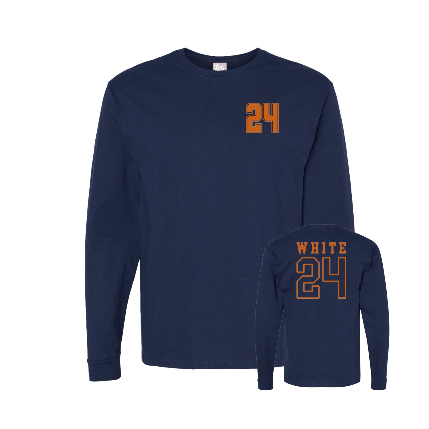 Long Sleeve Tee — Chest Back in Navy