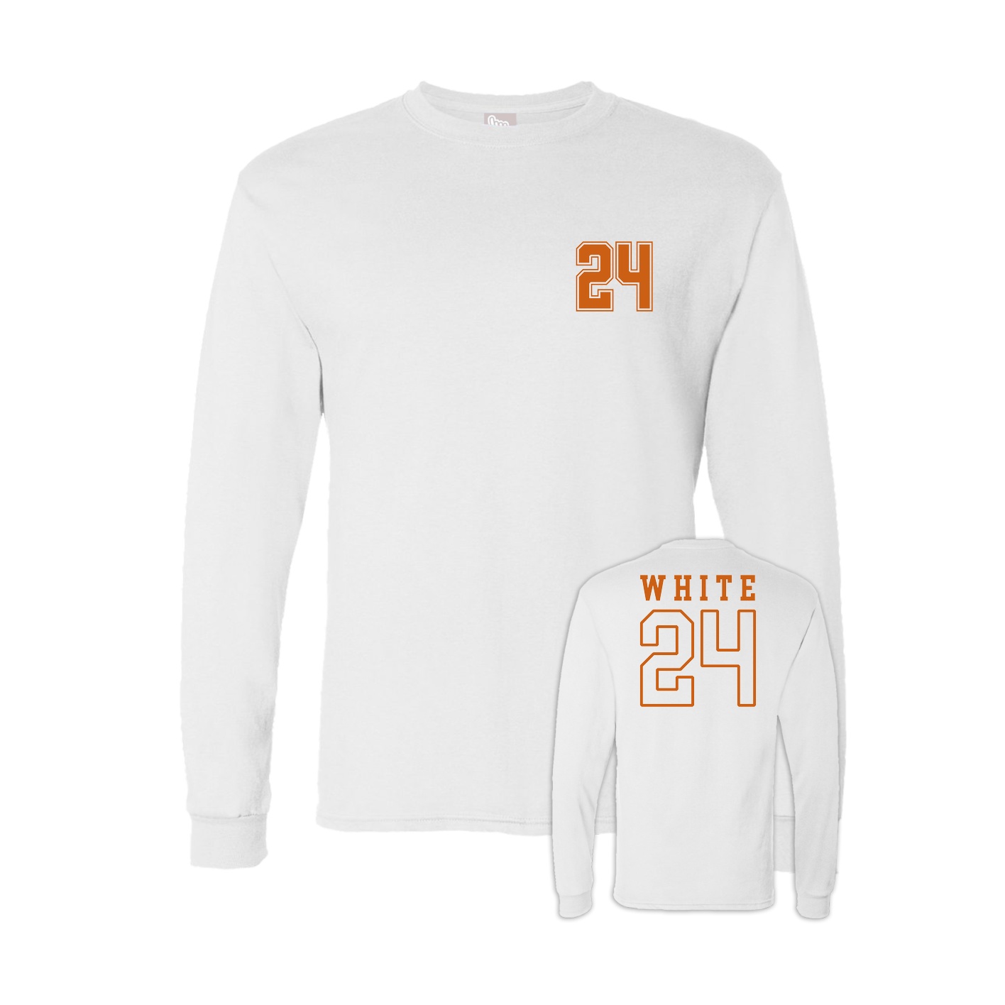 Long Sleeve Tee — Chest Back in White