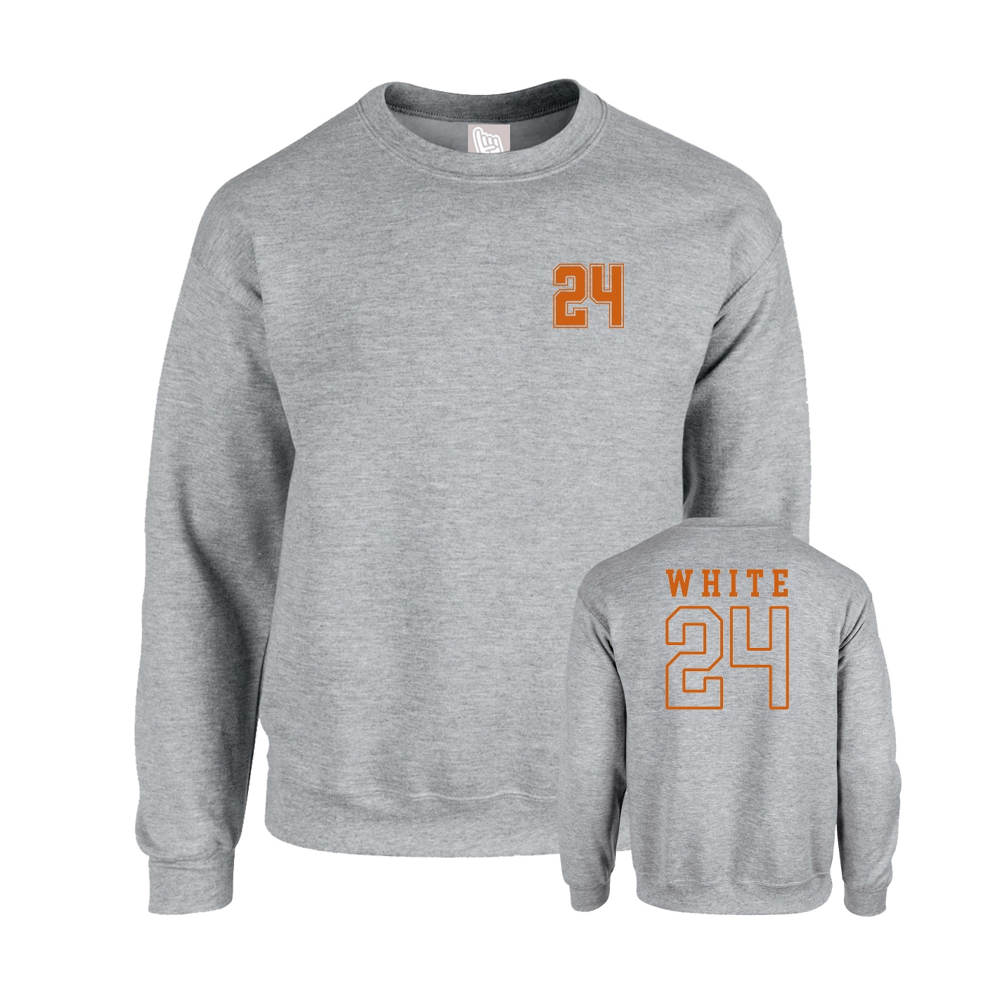 Fleece Crew — Chest Back in Grey
