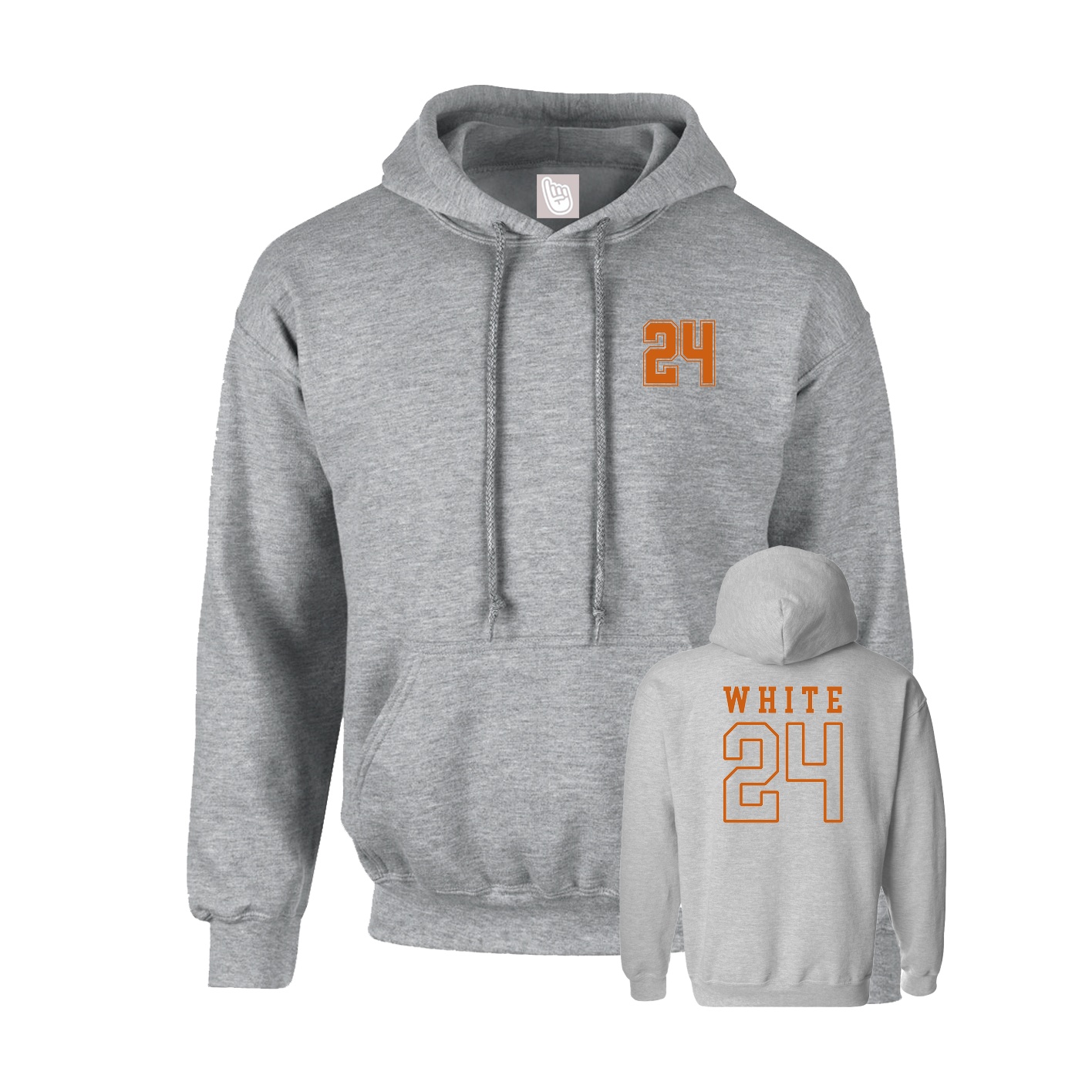 Youth Hoodie — Chest Back in Grey