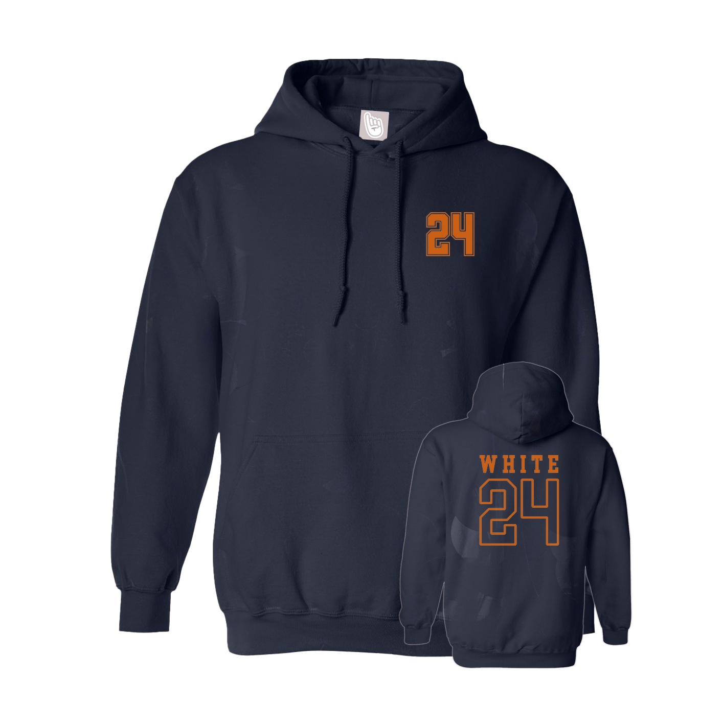 Youth Hoodie — Chest Back in Navy