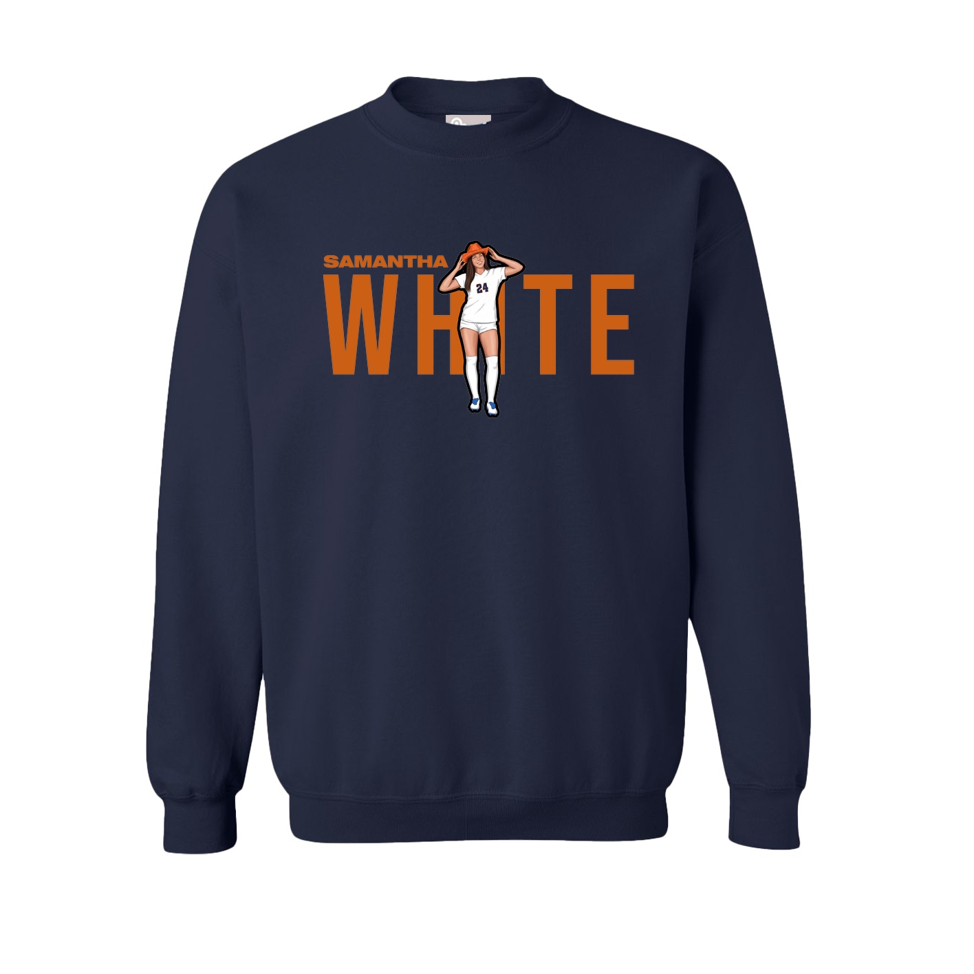 Fleece Crew — Player Name in Navy