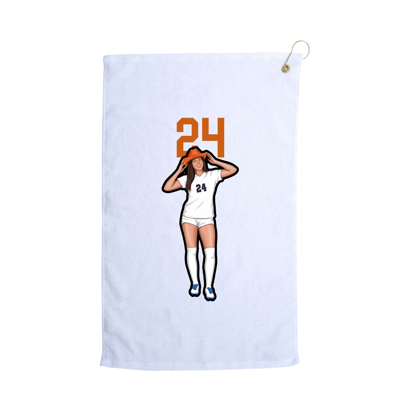 Golf Towel — Number Top in White