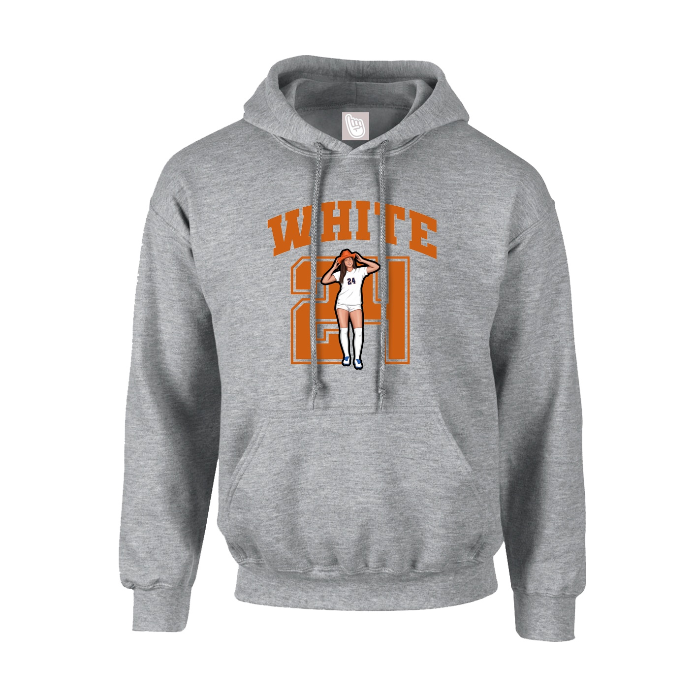 Hoodie — Number in Grey