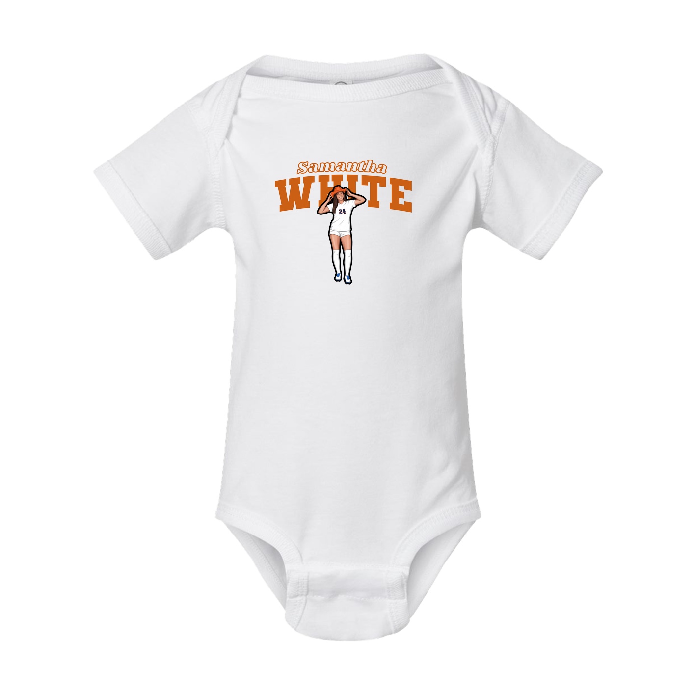 Baby Onesie — Name Arch in White