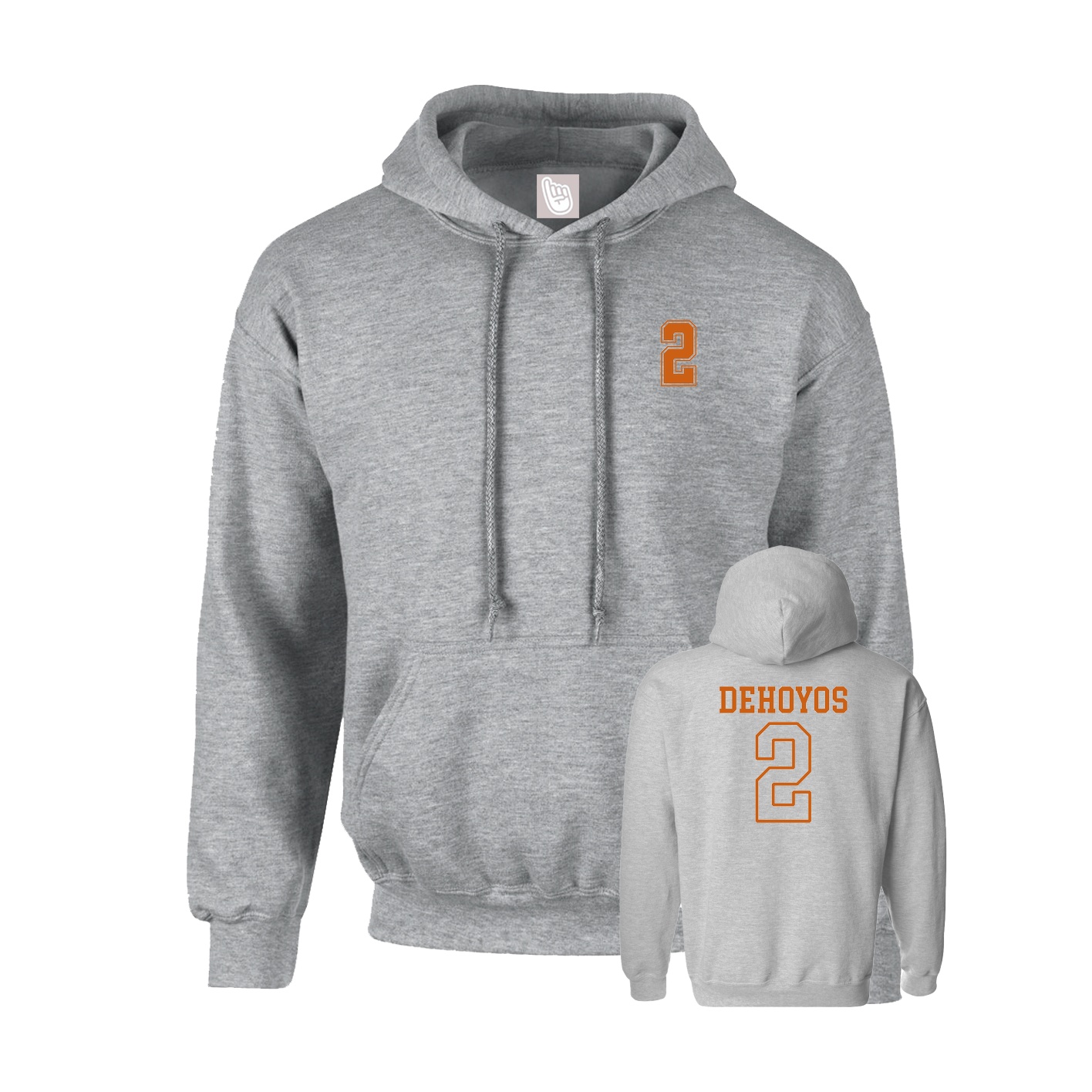 Youth Hoodie — Chest Back in Grey