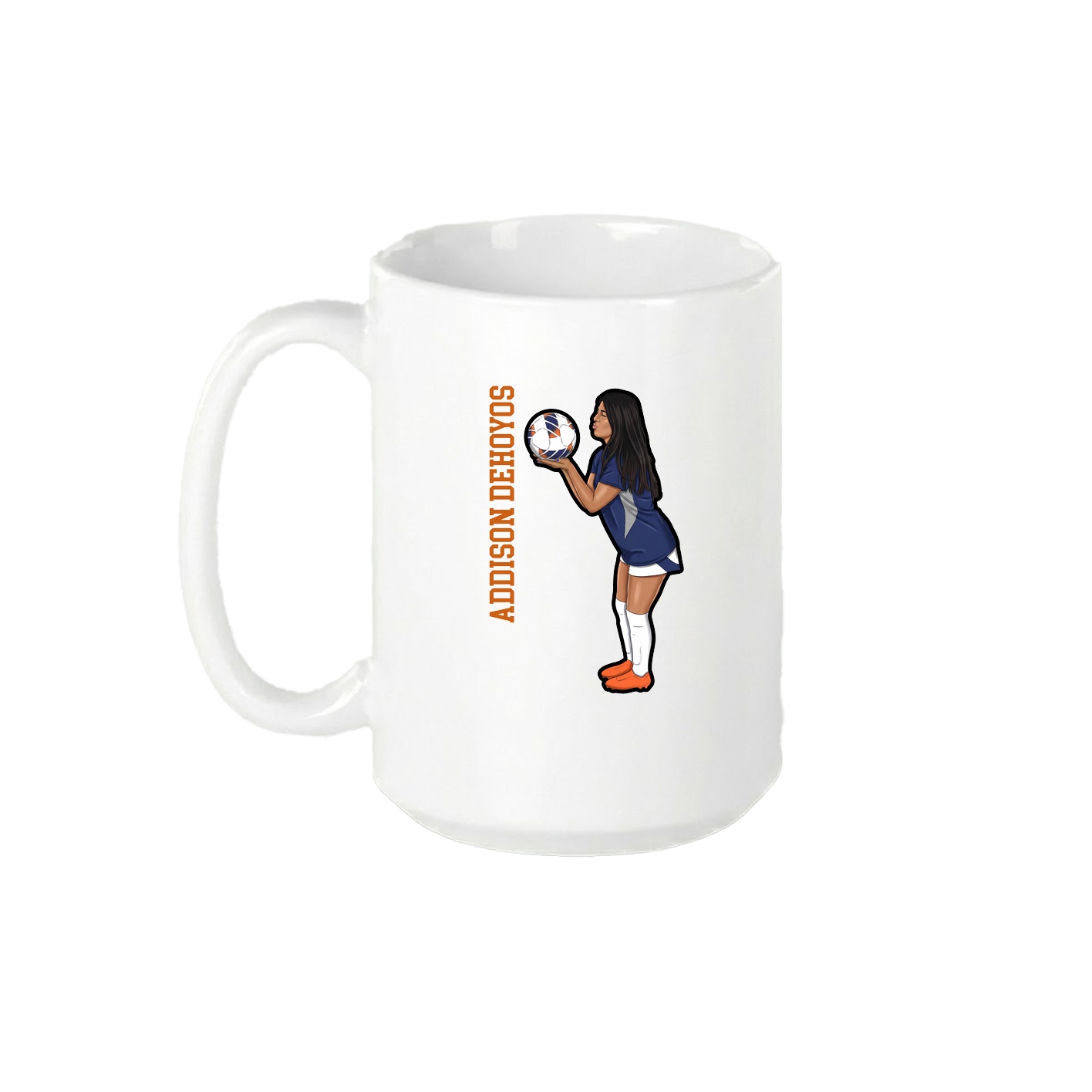 15oz Coffee Mug — Name Vertical in White