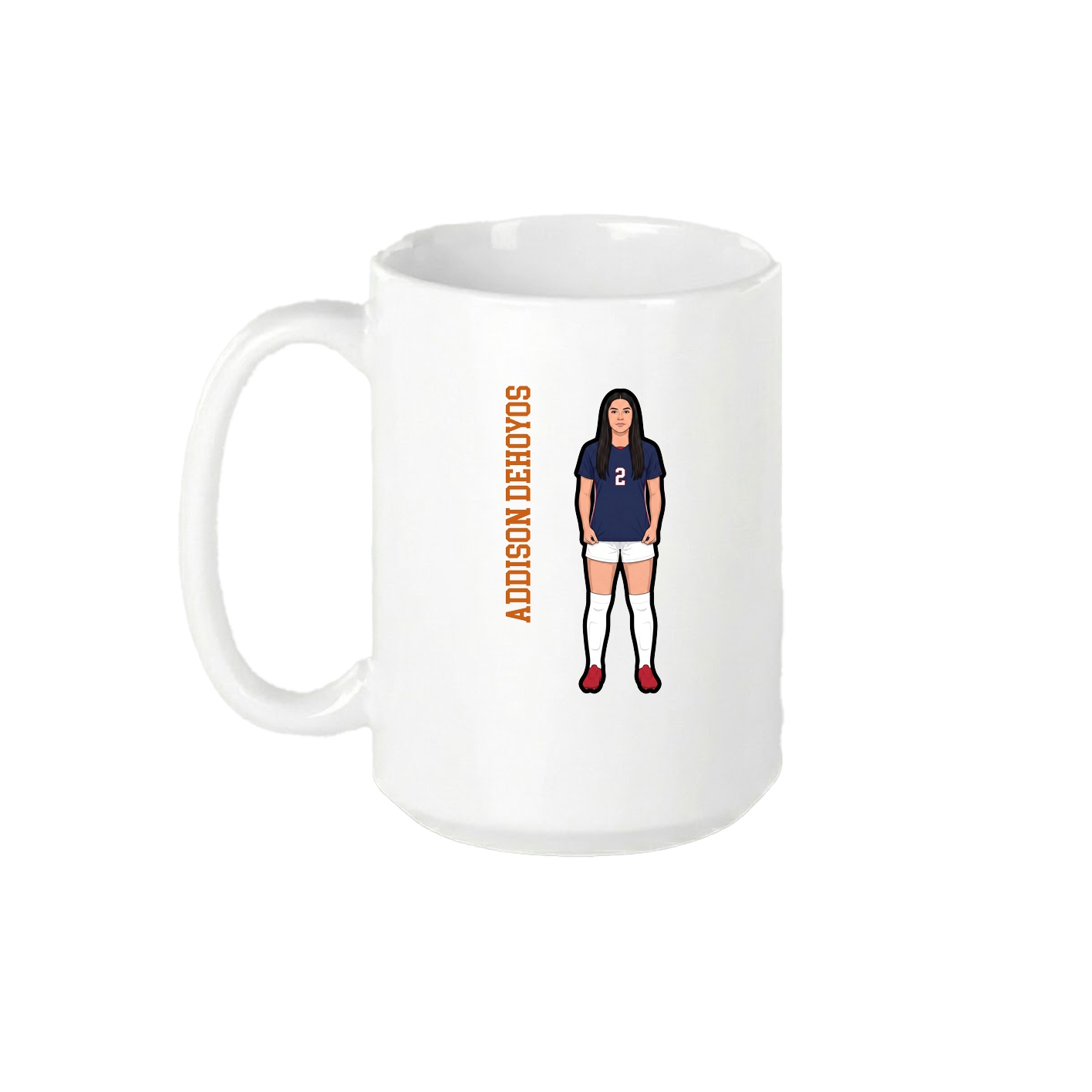 15oz Coffee Mug — Name Vertical in White