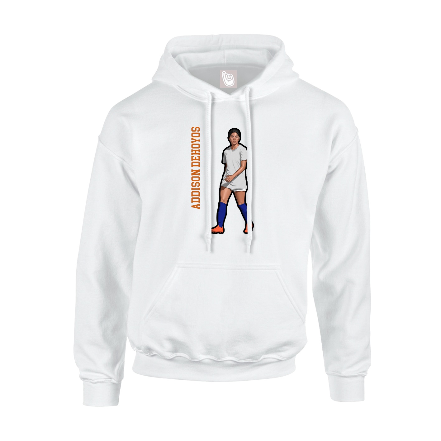 Youth Hoodie — Name Vertical in White
