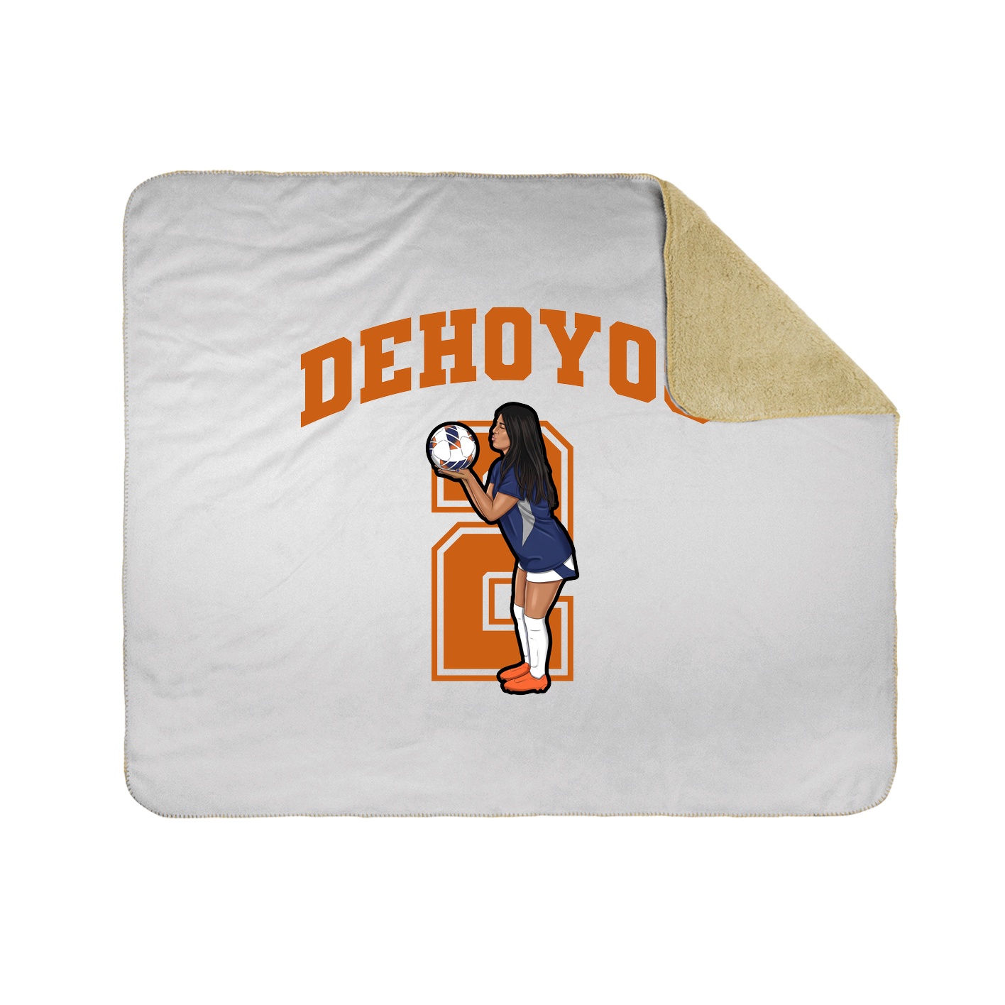 Throw Blanket — Number in White