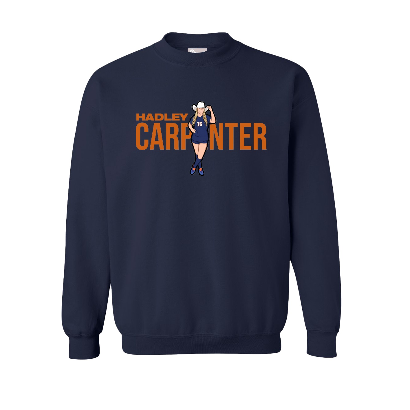 Fleece Crew — Player Name in Navy