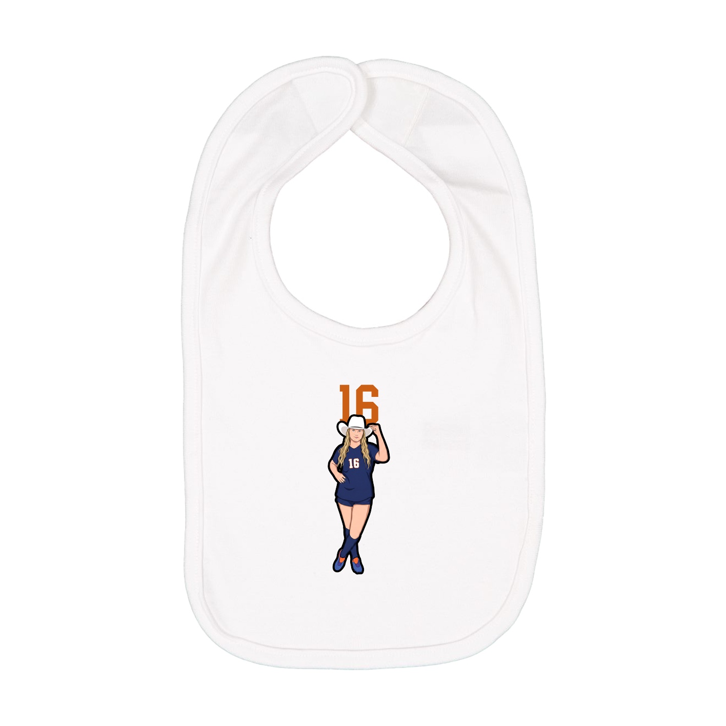 Infant Bib — Number Top in White