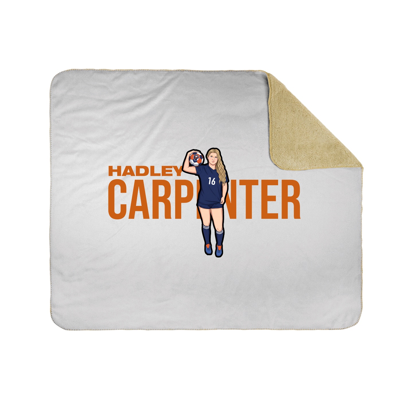 Throw Blanket — Player Name in White