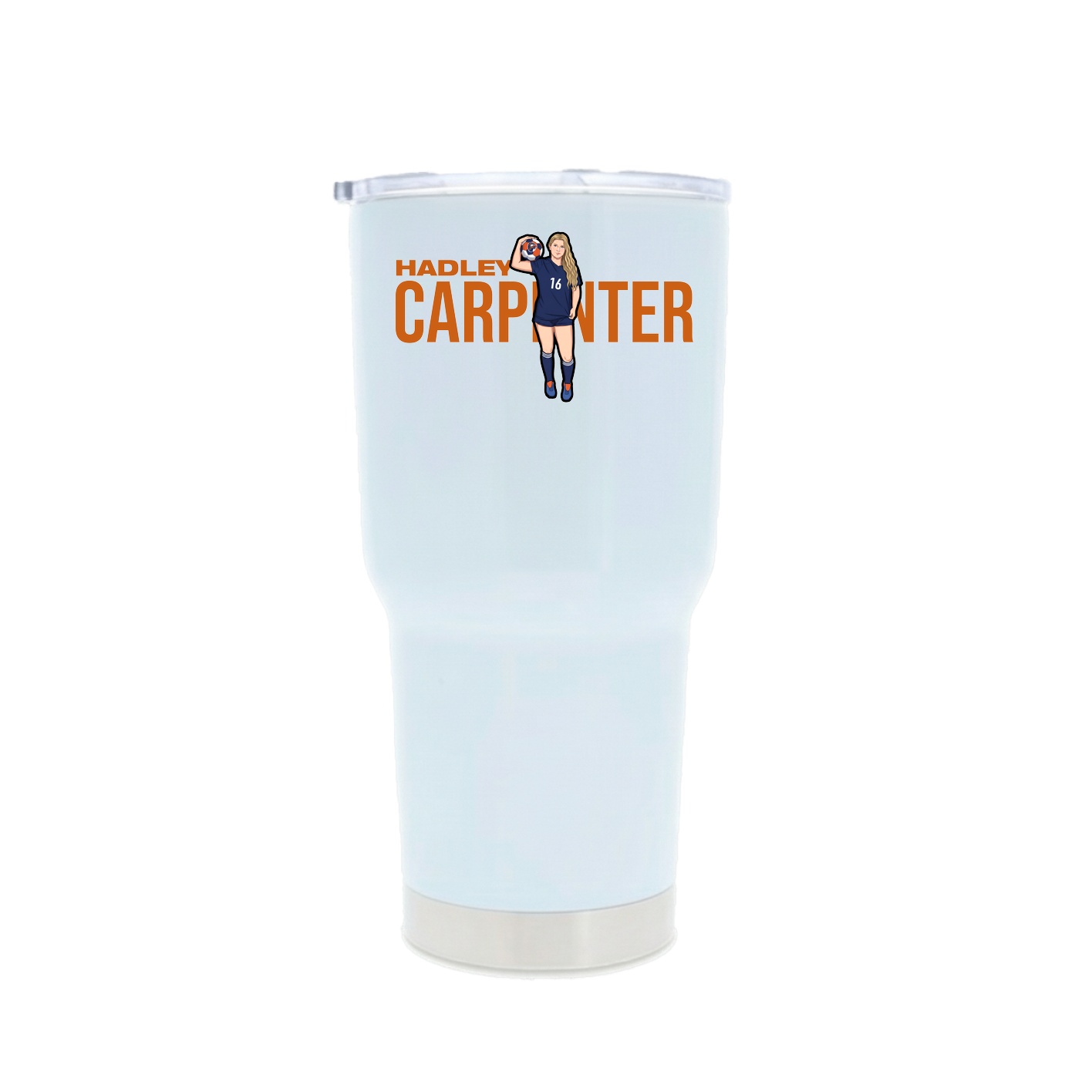 30oz Stainless Steel Tumbler — Player Name in White