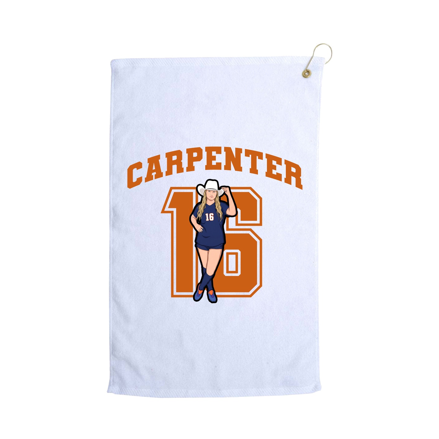 Golf Towel — Number in White