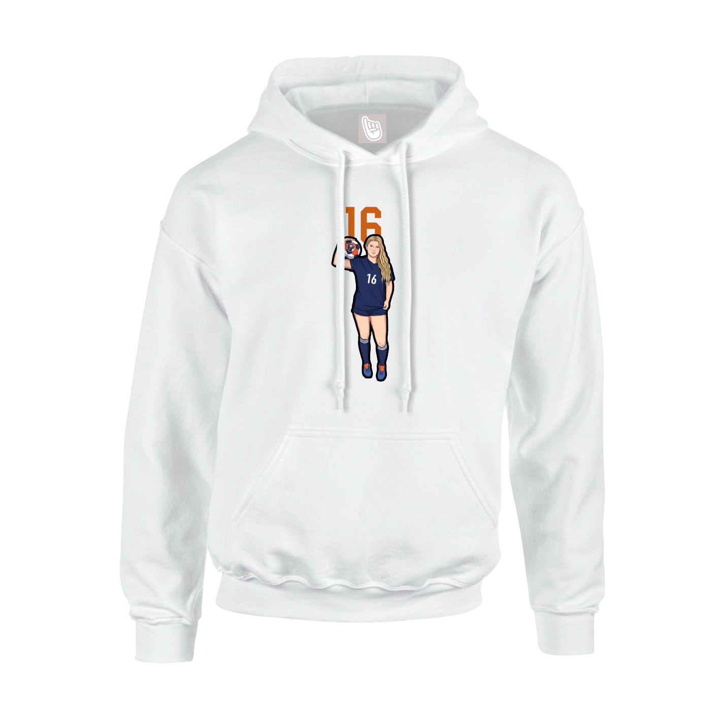 Hoodie — Number Top in White