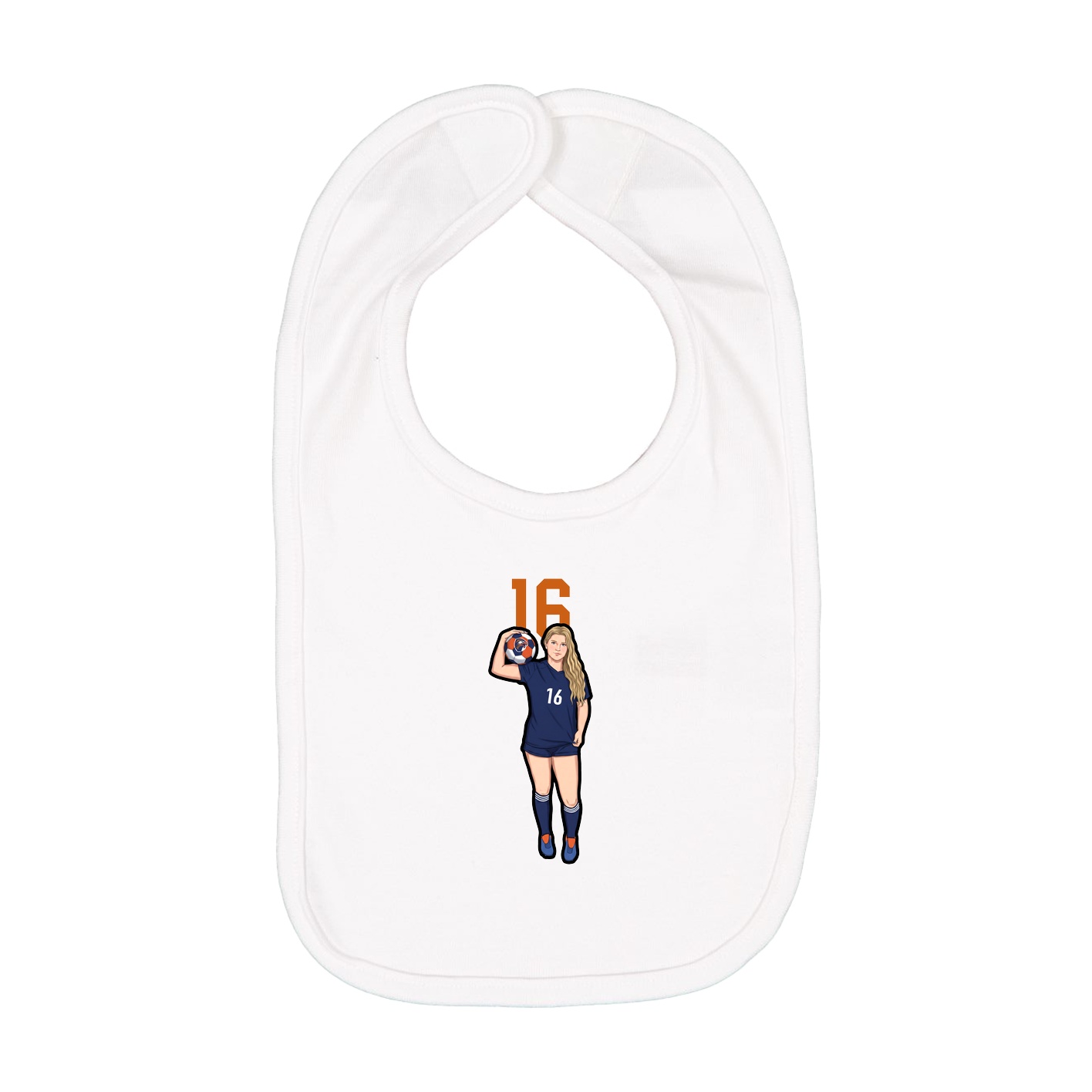 Infant Bib — Number Top in White