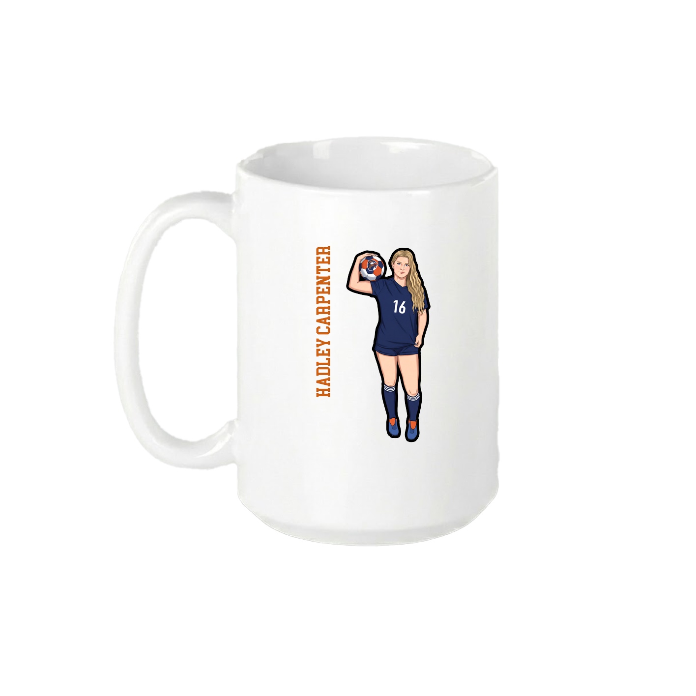 15oz Coffee Mug — Name Vertical in White