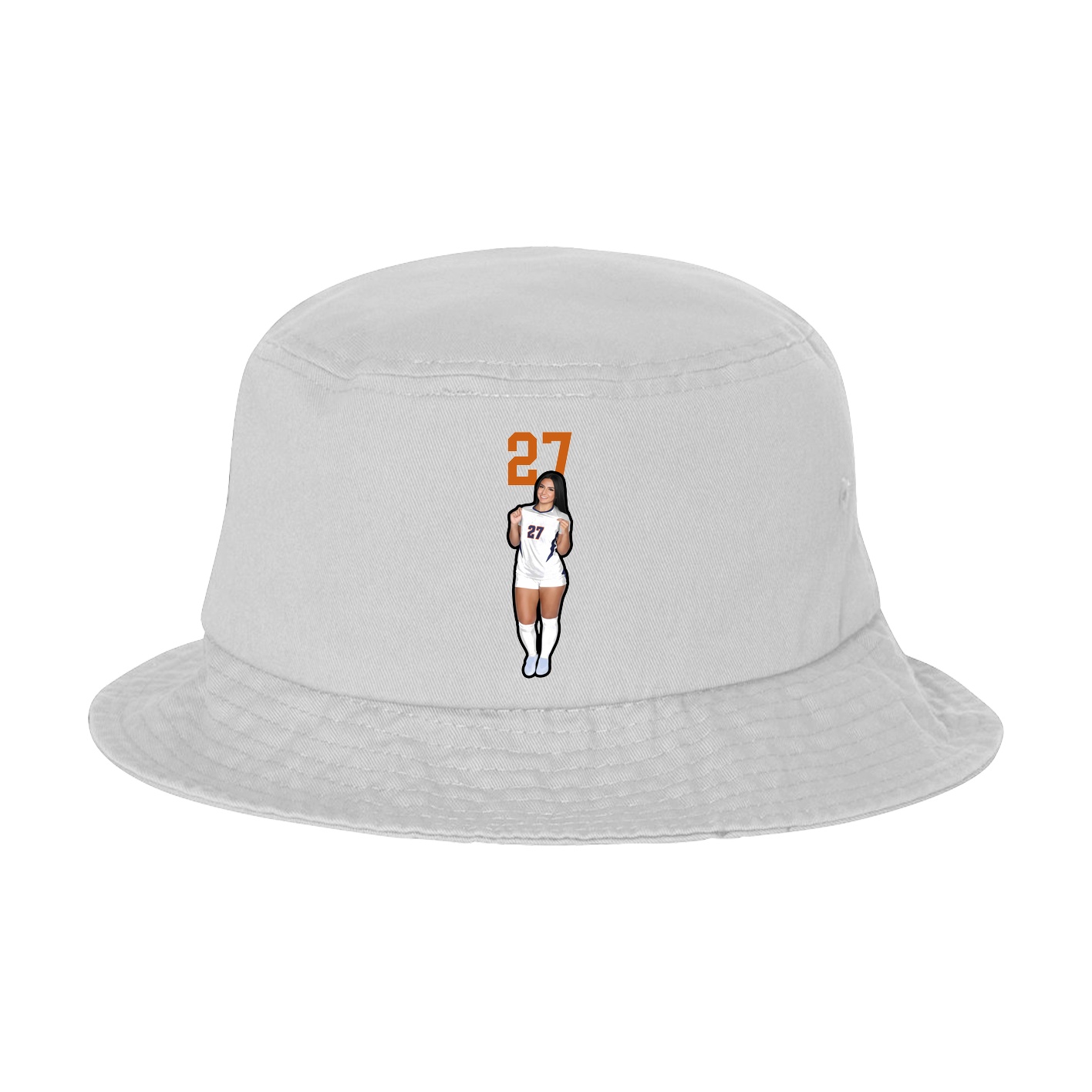 Bucket Cap — Number Top in White
