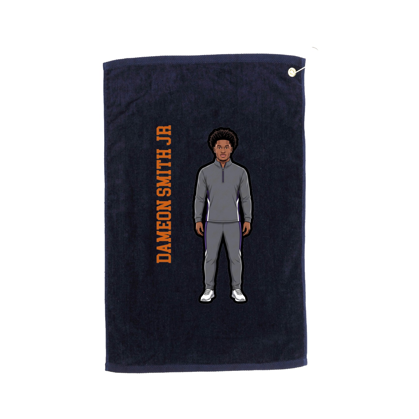 Golf Towel — Name Vertical in Navy