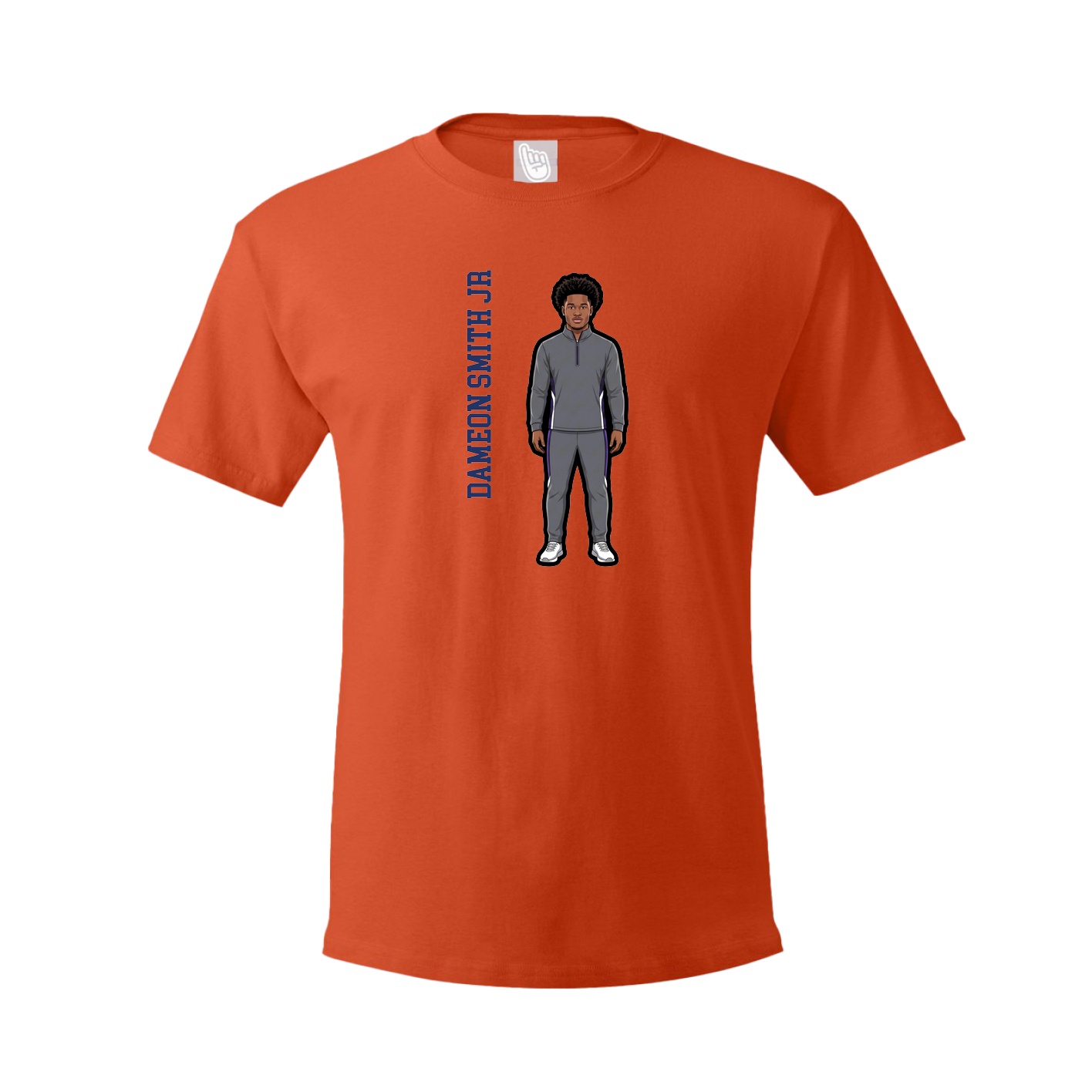 Youth Tee — Name Vertical in Orange