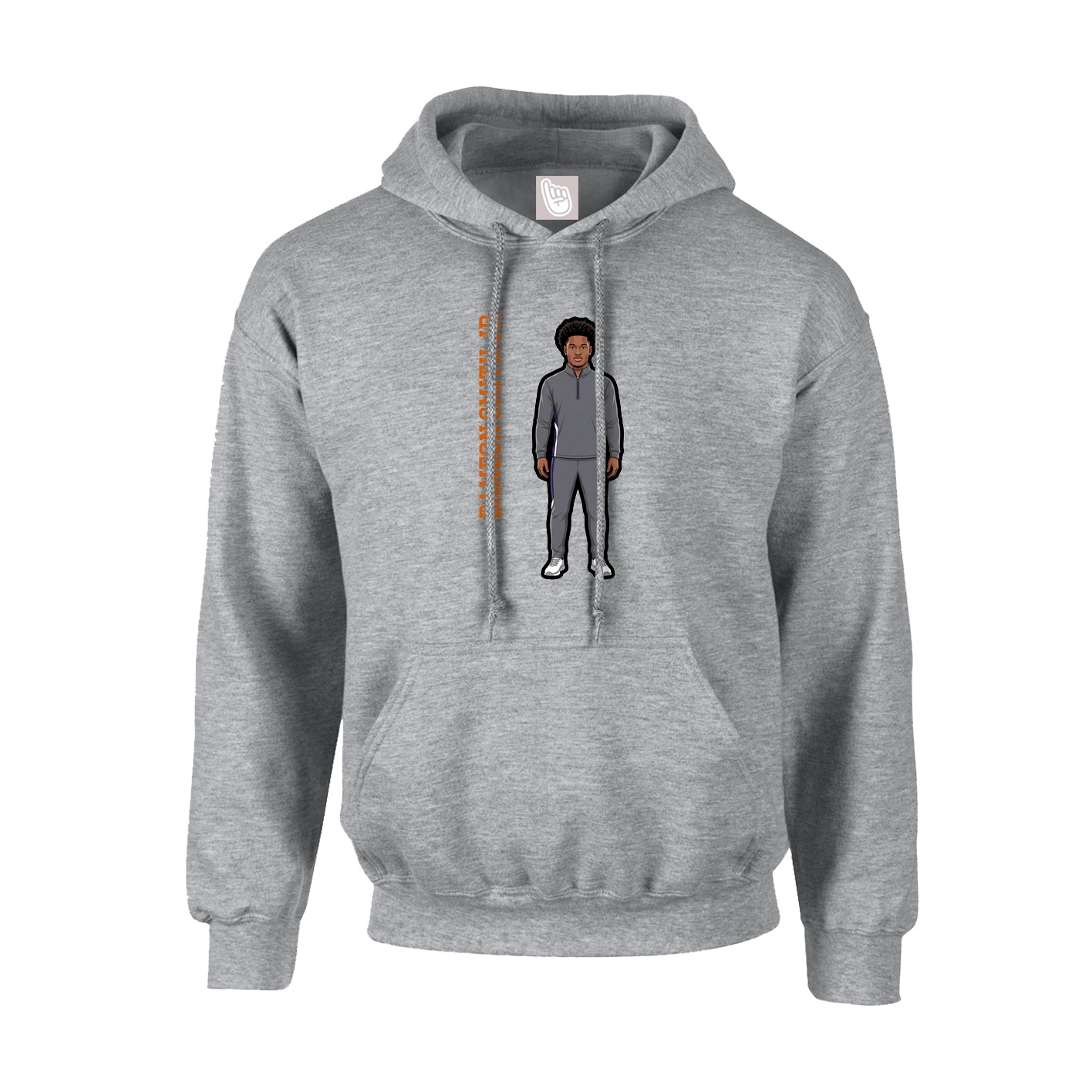 Hoodie — Name Vertical in Grey