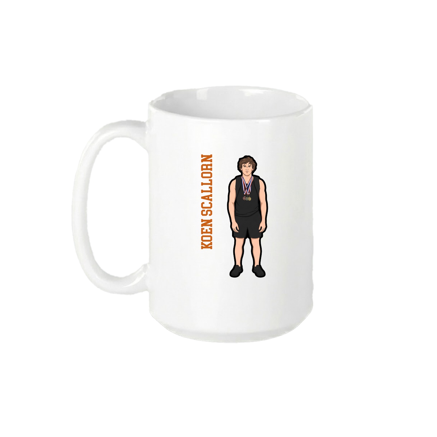 15oz Coffee Mug — Name Vertical in White