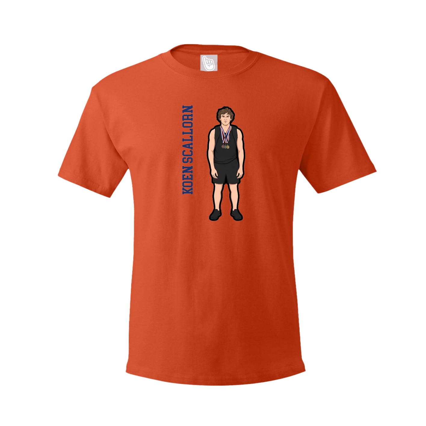 Tee — Name Vertical in Orange