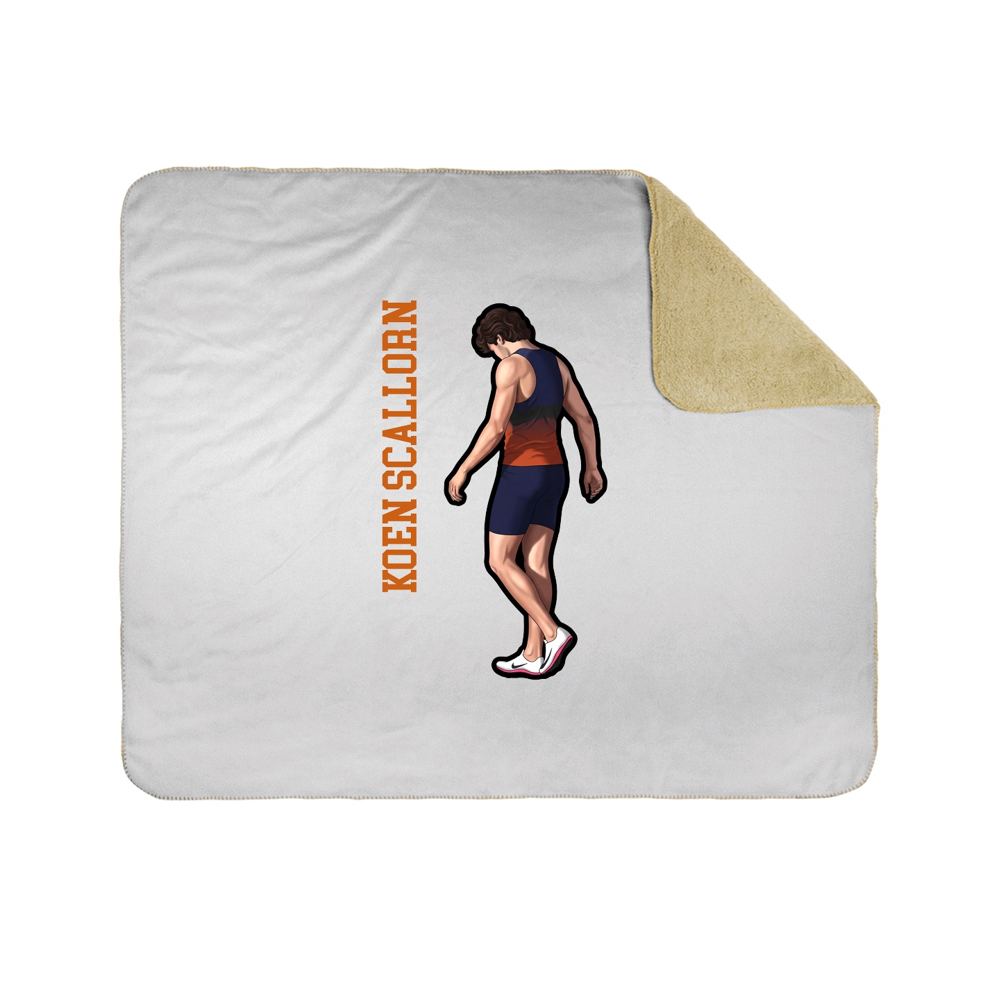 Throw Blanket — Name Vertical in White