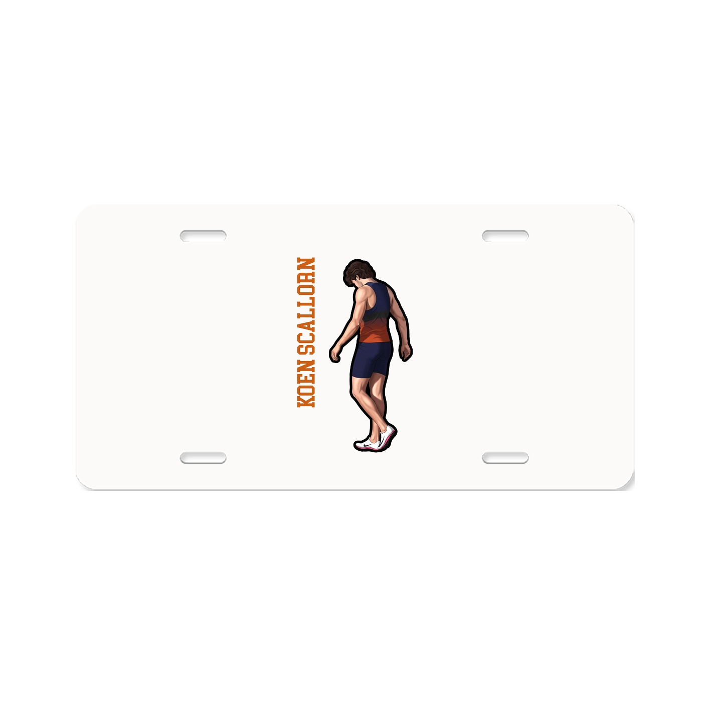 License Plate — Name Vertical in Classic