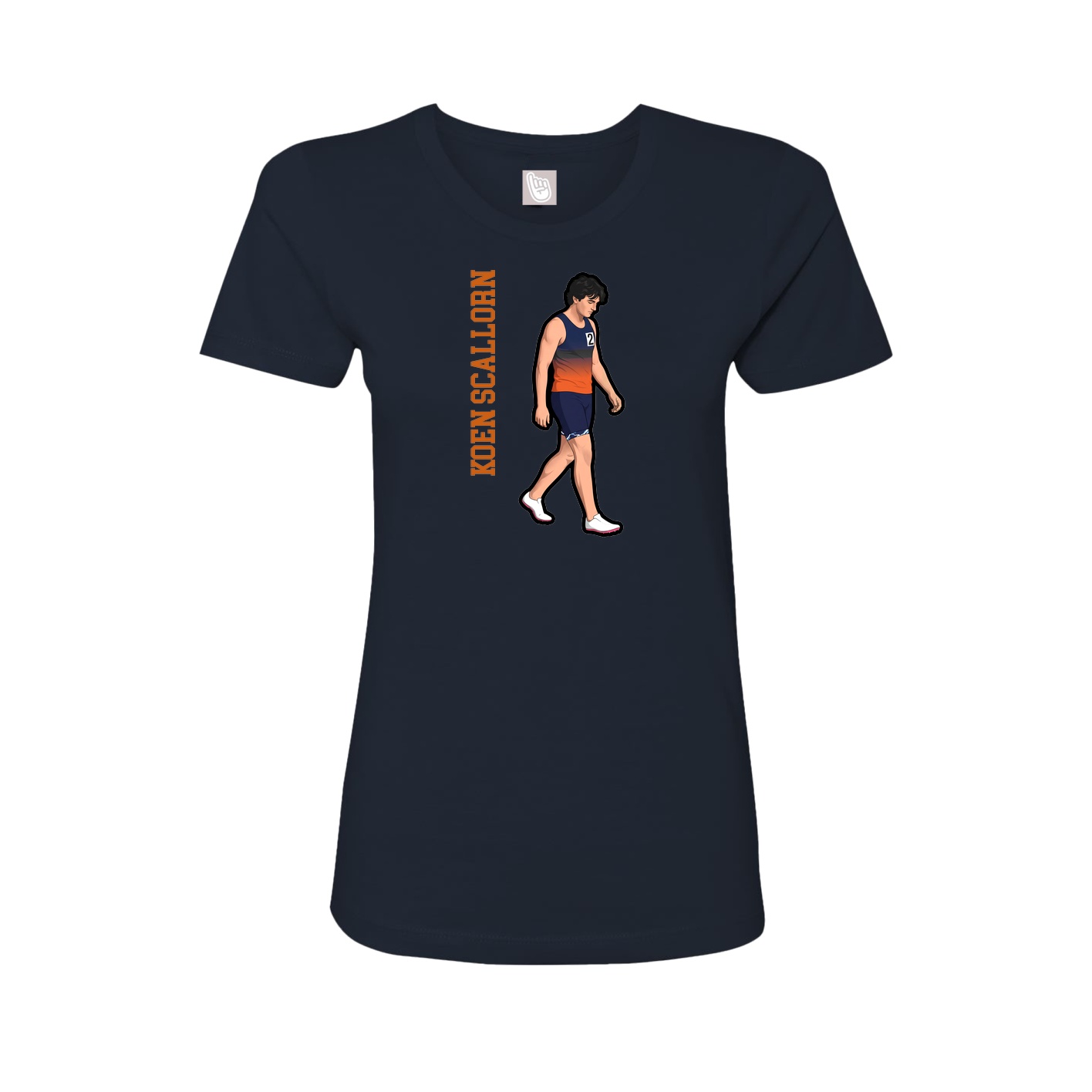 Womens Tee — Name Vertical in Navy