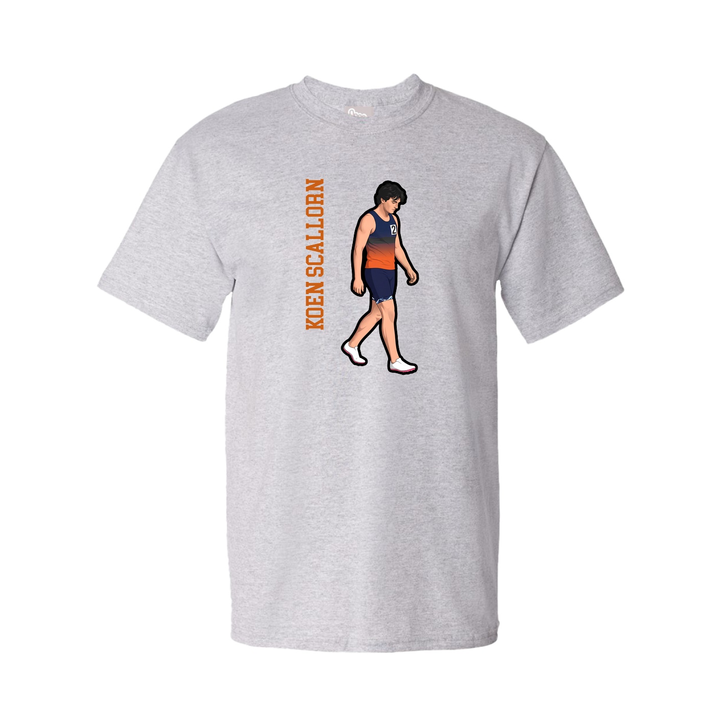 Youth Tee — Name Vertical in Grey