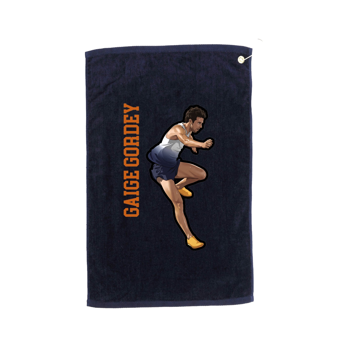 Golf Towel — Name Vertical in Navy